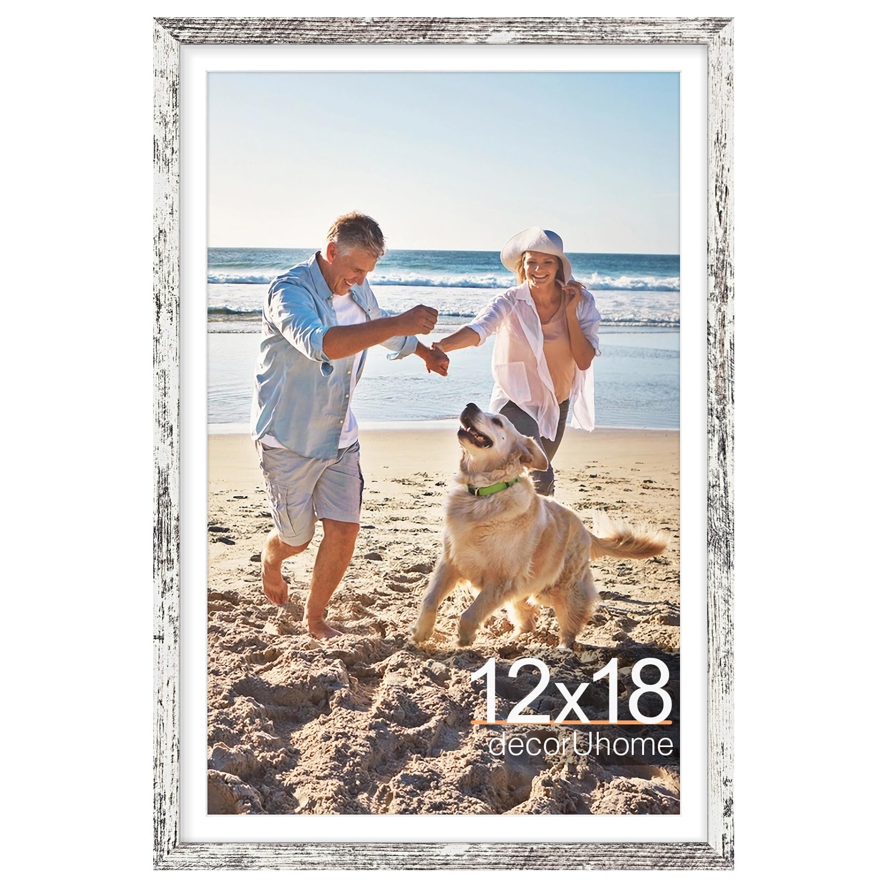 decorUhome 8x10 Picture Frame, Display Pictures 5x7 with Mat or 8x10 without Mat, Wall & Tabletop Display Photo Frame, Black, 1 Pack