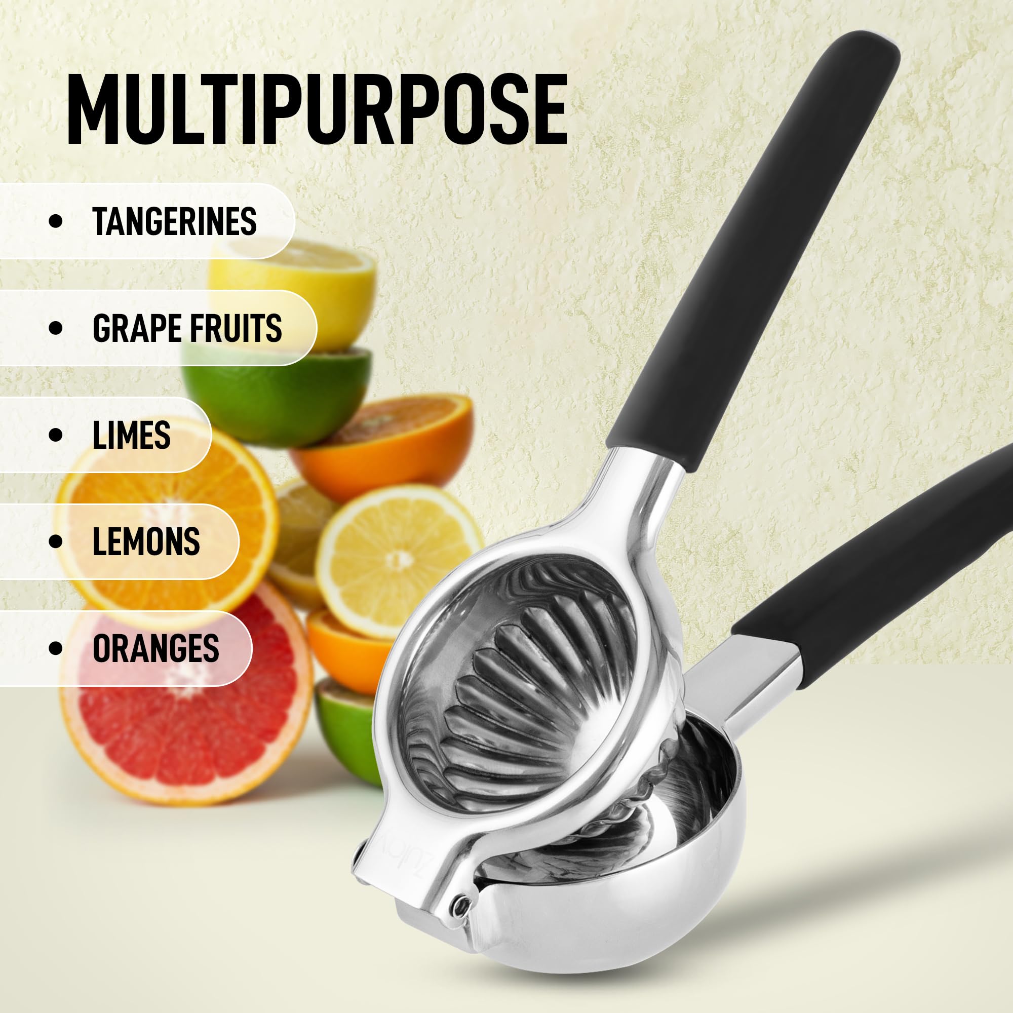 Lemon Squeezer Stainless Steel with Premium Quality Heavy Duty Solid Metal Squeezer Bowl - Large Manual Citrus Press Juicer and Lime Squeezer Stainless Steel - by Zulay Kitchen