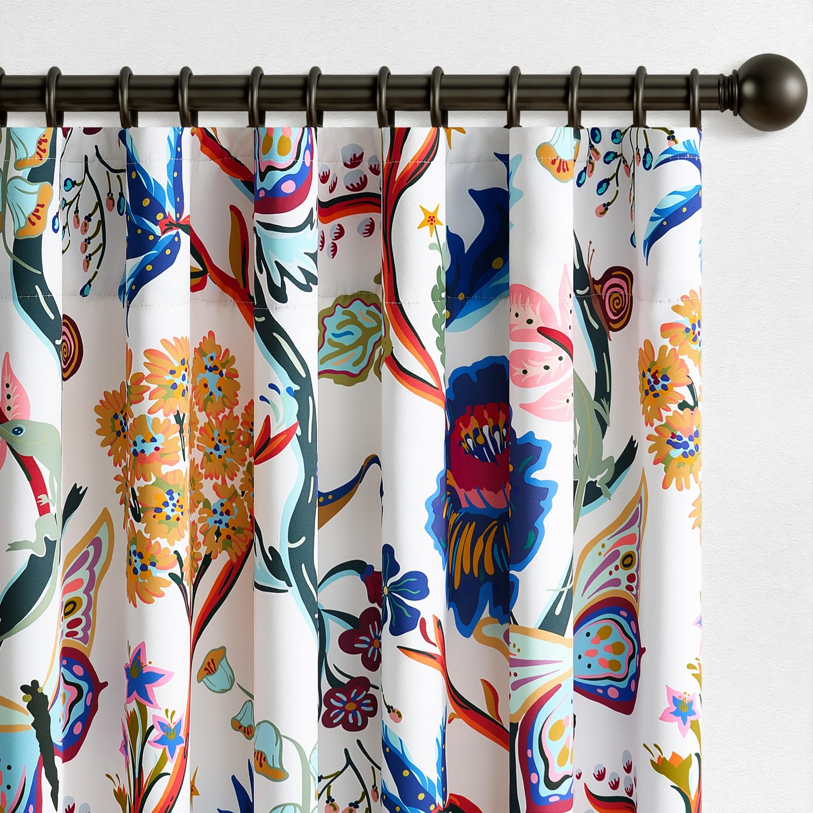 Topfinel Mustard Yellow Curtains 84 Inches Long 2 Panels for Bedroom Living Room Daffodil Butterfly Country Tropical Floral Drapes Vintage Farmhouse Light Filtering Privacy Window Curtain Blackout
