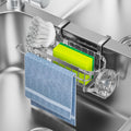 Cisily Organizador de Fregadero de Cocina con Soporte para Esponja en el Fregadero, Organizador de Fregadero de Cocina de Acero Inoxidable, Soporte para Cepillo, Percha para Paños de Platos, Soporte