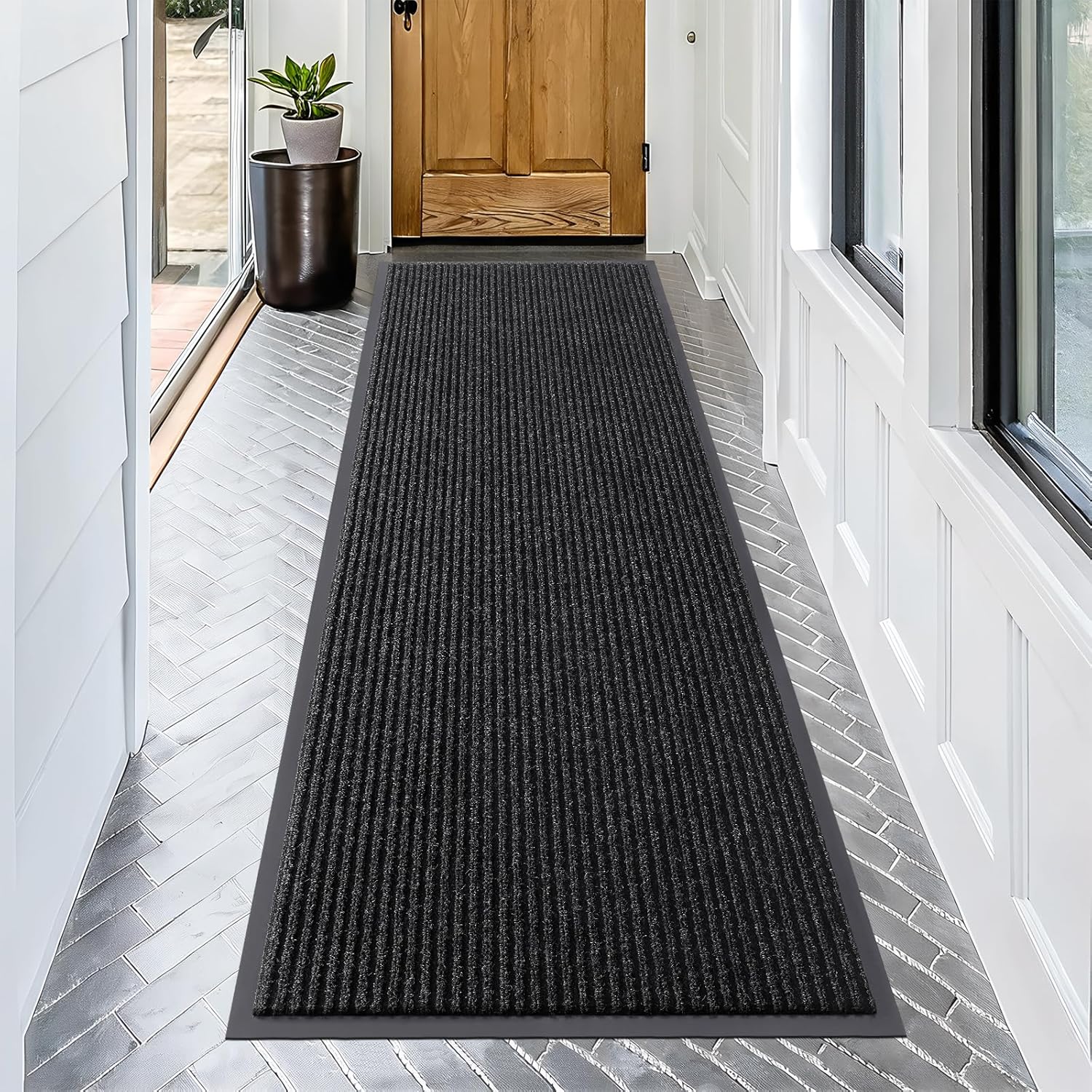 OLANLY Front Door Mat Indoor Outdoor Entrance, Waterproof Heavy Duty Doormat, Fade Resistant, Low Profile, Easy Clean Patio Porch Welcome Floor Mats for Entry, 29.5x17, Beige