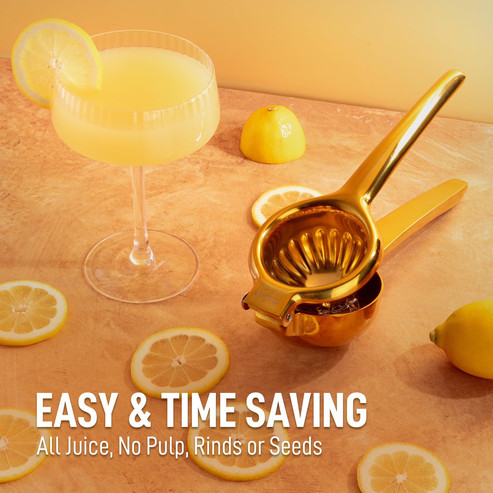 Lemon Squeezer Stainless Steel with Premium Quality Heavy Duty Solid Metal Squeezer Bowl - Large Manual Citrus Press Juicer and Lime Squeezer Stainless Steel - by Zulay Kitchen