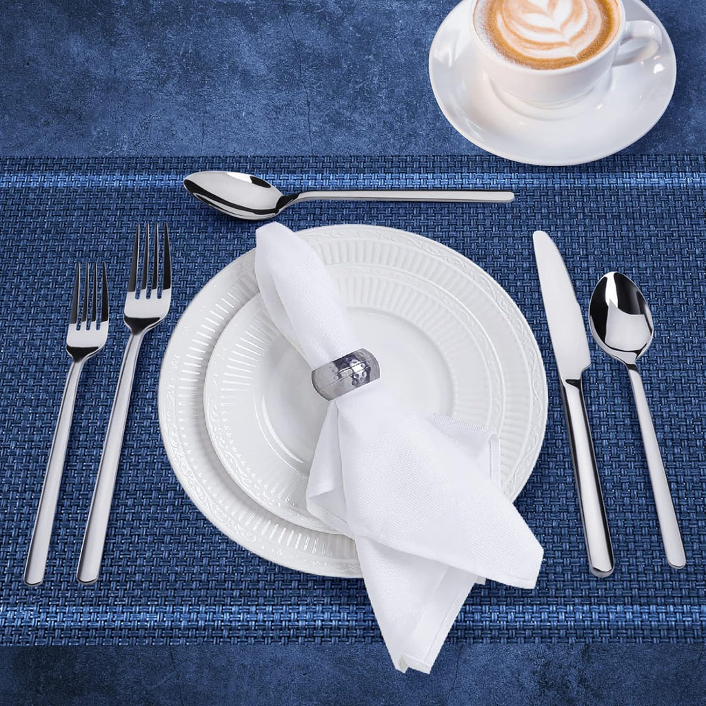 KINGSTONE 8-Inch 18/10 Stainless Steel Dinner Forks Set of 12 and Stainless Steel Dinner Knives Set of 12, Forks and Dinner Knives for Home, Kitchen & Restaurant, Dishwasher Safe