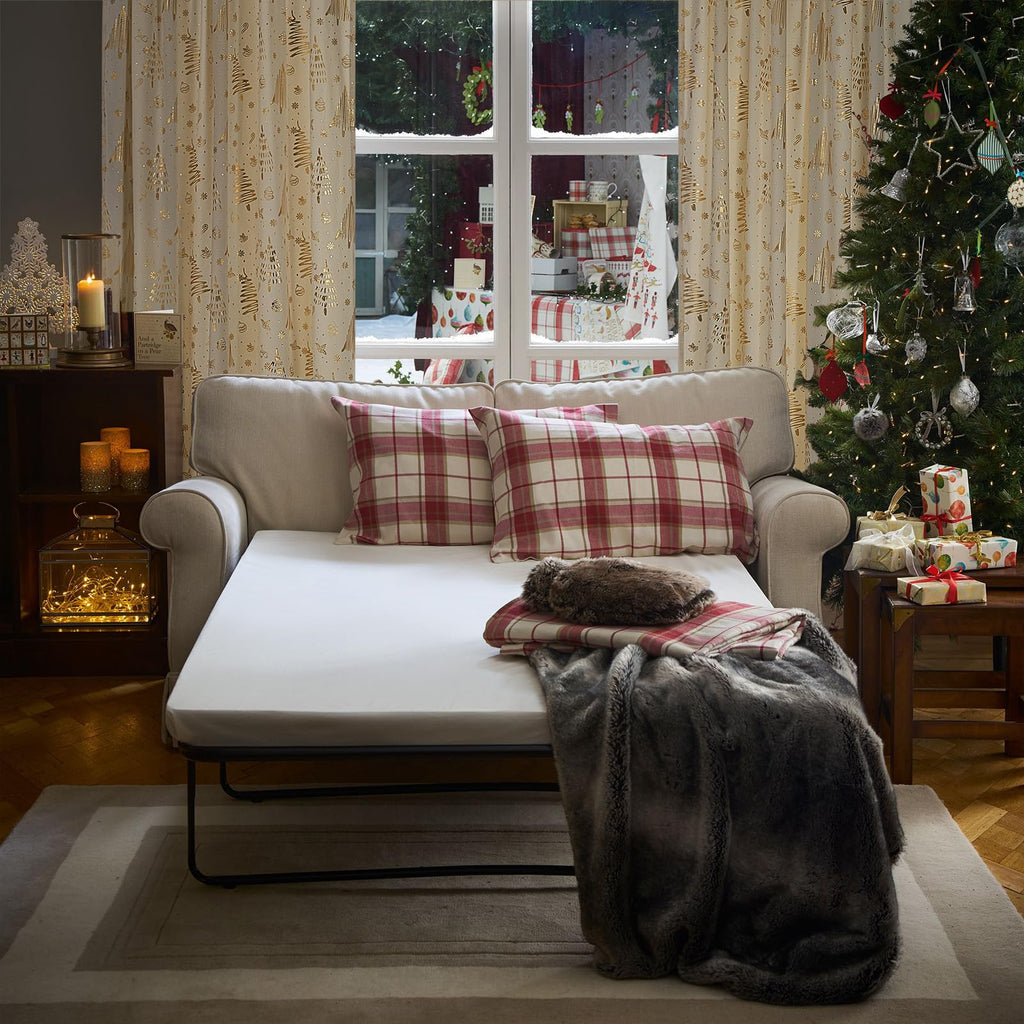 96 inches Long Red christmas curtains velvet for Living Room, Printed with Grinch & Tree Pattern Thermal Insulated Blackout Curtains drapes for winter 96 inch length 2 Panels Set cortinas navideas