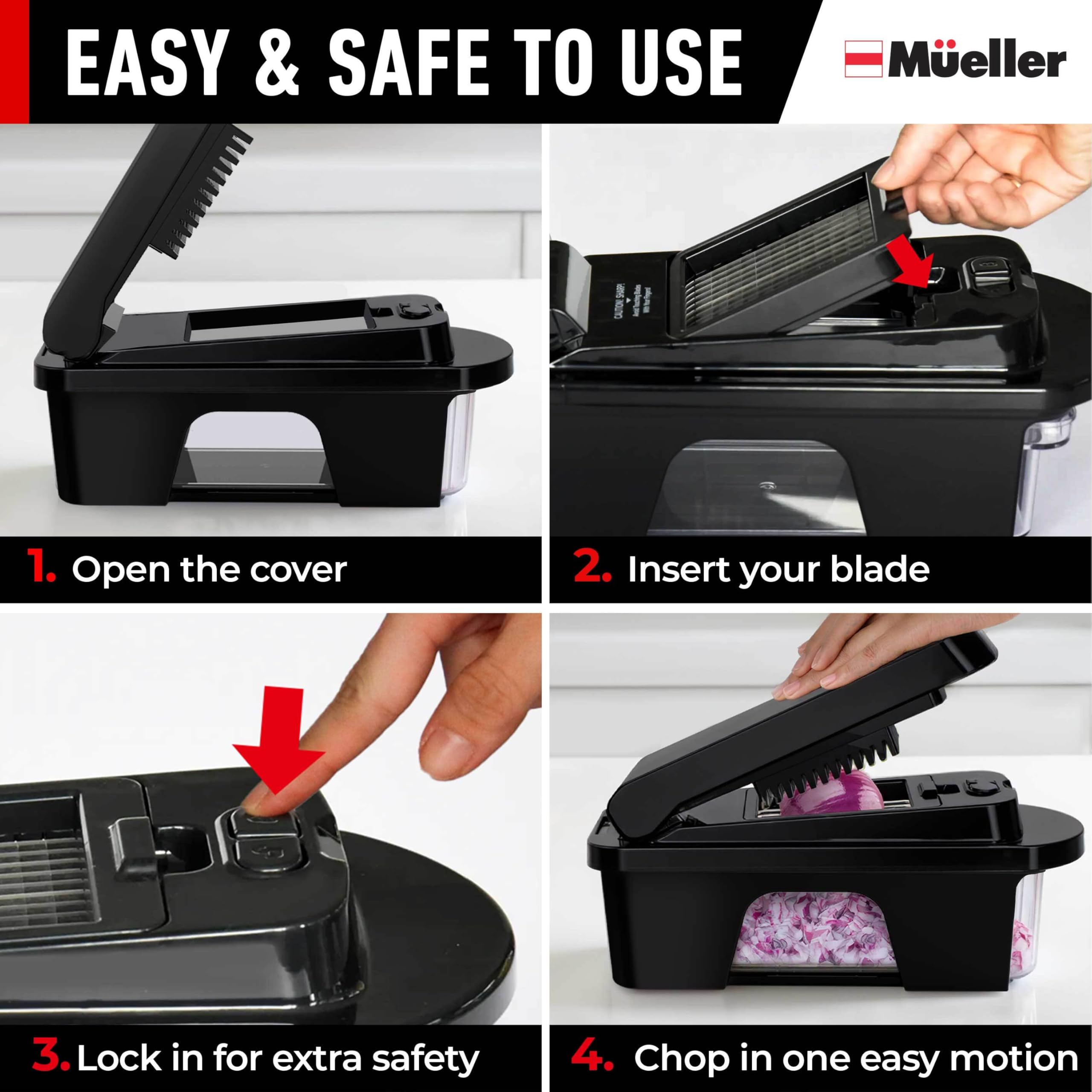 Mueller The Real Original Pro Chopper since 2013 Vegetable Chopper Mandoline Slicer, 8 Blade Food Veggie Chopper Onion Vegetable Cutter with Container, Kitchen Gadgets & Essentials, (10 in 1)