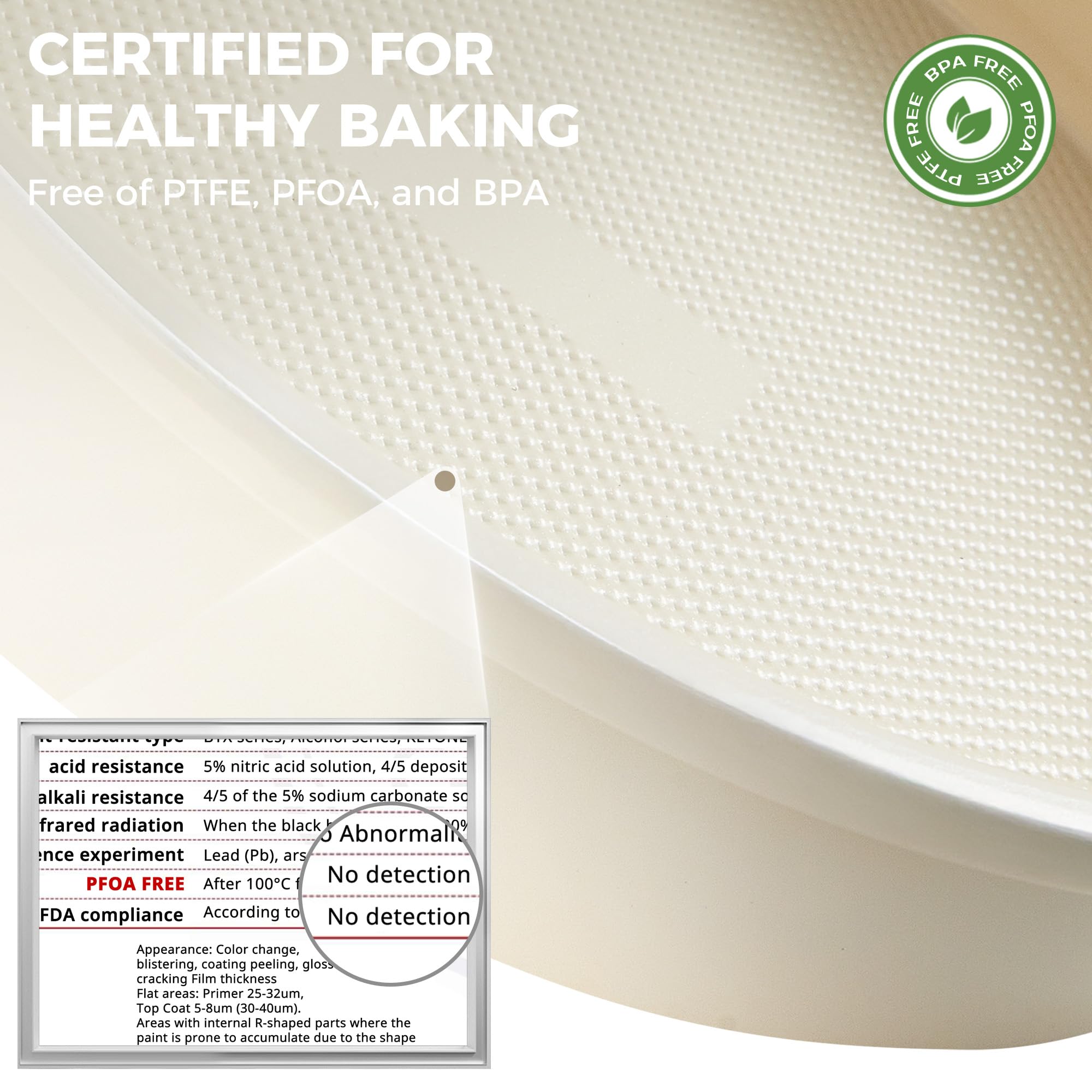 HONGBAKE Nonstick Ceramic 9 Inch Round Cake Pan Set of 2, Heavy-Duty Aluminized Steel round cake pans with Diamond Texture, Non-Toxic Cake Molds, Cake Pans Sets for Baking Cheesecake, Cream
