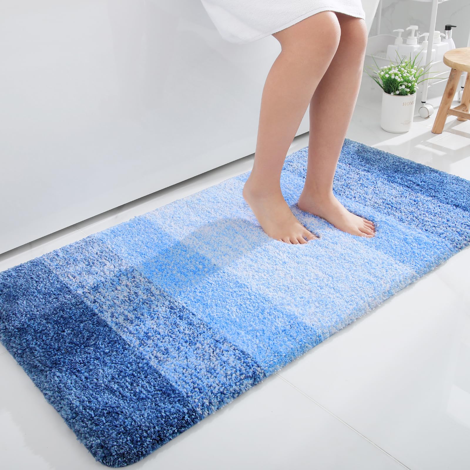 OLANLY Bathroom Rugs Mat 30x20, Extra Soft Absorbent Microfiber Bath Rugs, Rubber Backing, Quick Dry, Machine Washable Bath Mats for Bathroom Floor, Tub and Shower, Home Decor Accessories, Grey