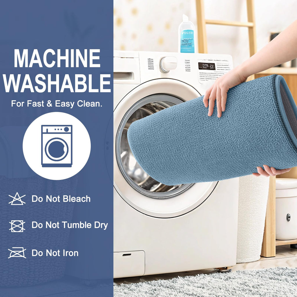 OLANLY Bathroom Rugs Sets 2 Piece, Soft Absorbent Memory Foam Bath Rug Set, Non-Slip, Quick Dry, Machine Washable Bath Mats for Bathroom, Home Decor Accessories (30"x20"+24"x16", Grey)