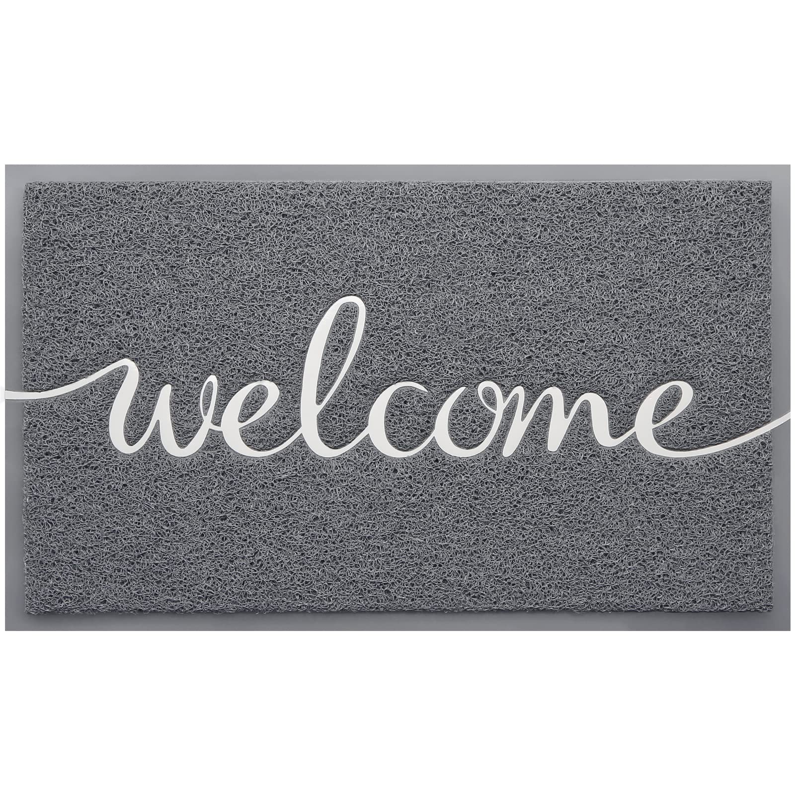 Door Mat (30"x17.5",Black), Welcome Mat Low Profile Front Doormat Floor Mat Non Slip Rugs for Entryway, Patio, High Traffic Areas