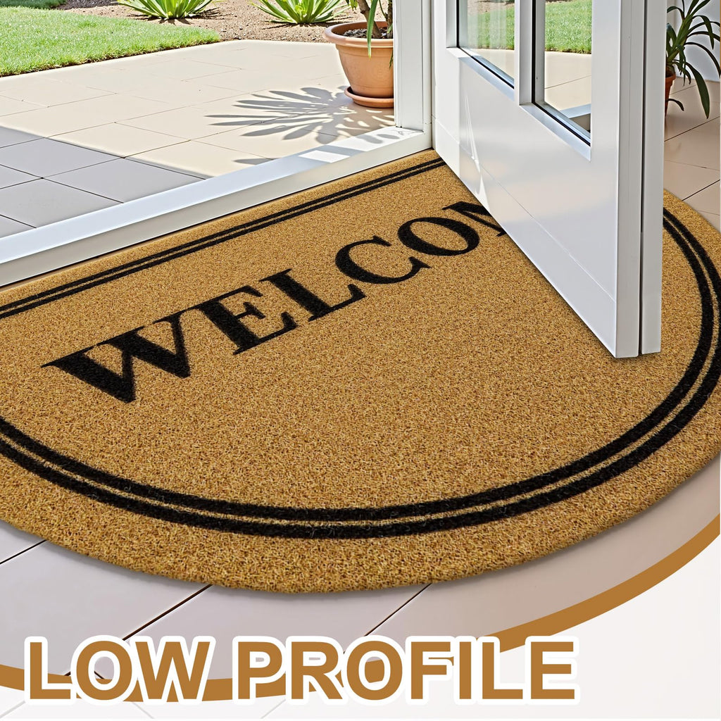 OLANLY Front Door Mat, Low Profile Doormat, Stain and Fade Resistant, Easy to Clean, for Indoor and Outdoor Entrances, Patio Porch or Entryway, Brown (30x17 Inch, Home Sweet Home)