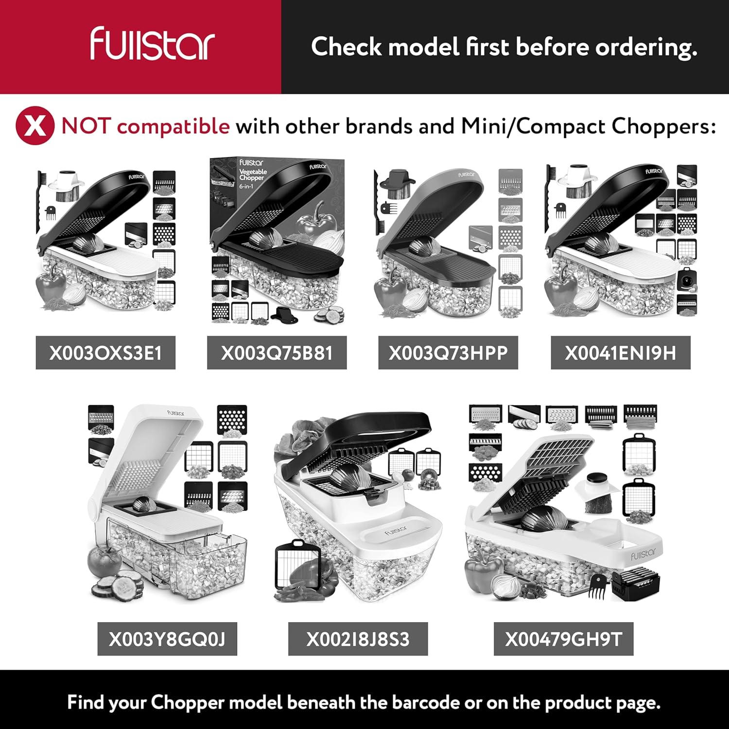 Fullstar Blade Replacement Set – Only Compatible with Select Fullstar Vegetable Chopper Models – 2pc Insert Set for Large Dice (Potatoes, Apples) & Small Dice (Onions, Tomatoes) – 3.9 x 4.4 inches