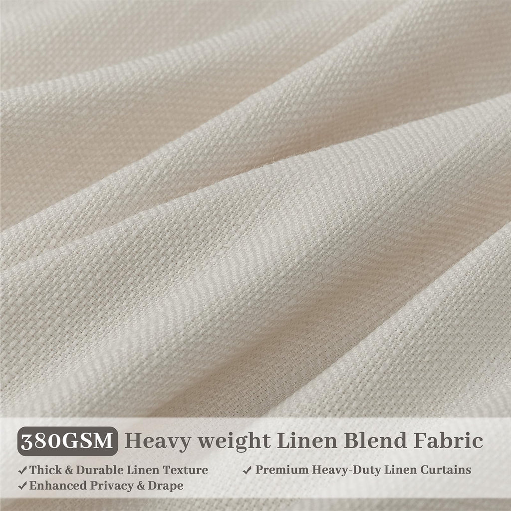 Pinch Pleated Linen Curtains 96 Inches Extra Long Olive Green Drapes, Thick Linen Light Filtering Memory Trained Pleat Curtain for Living Room and Bedroom Privacy 2 Panels Texture with Back Tab