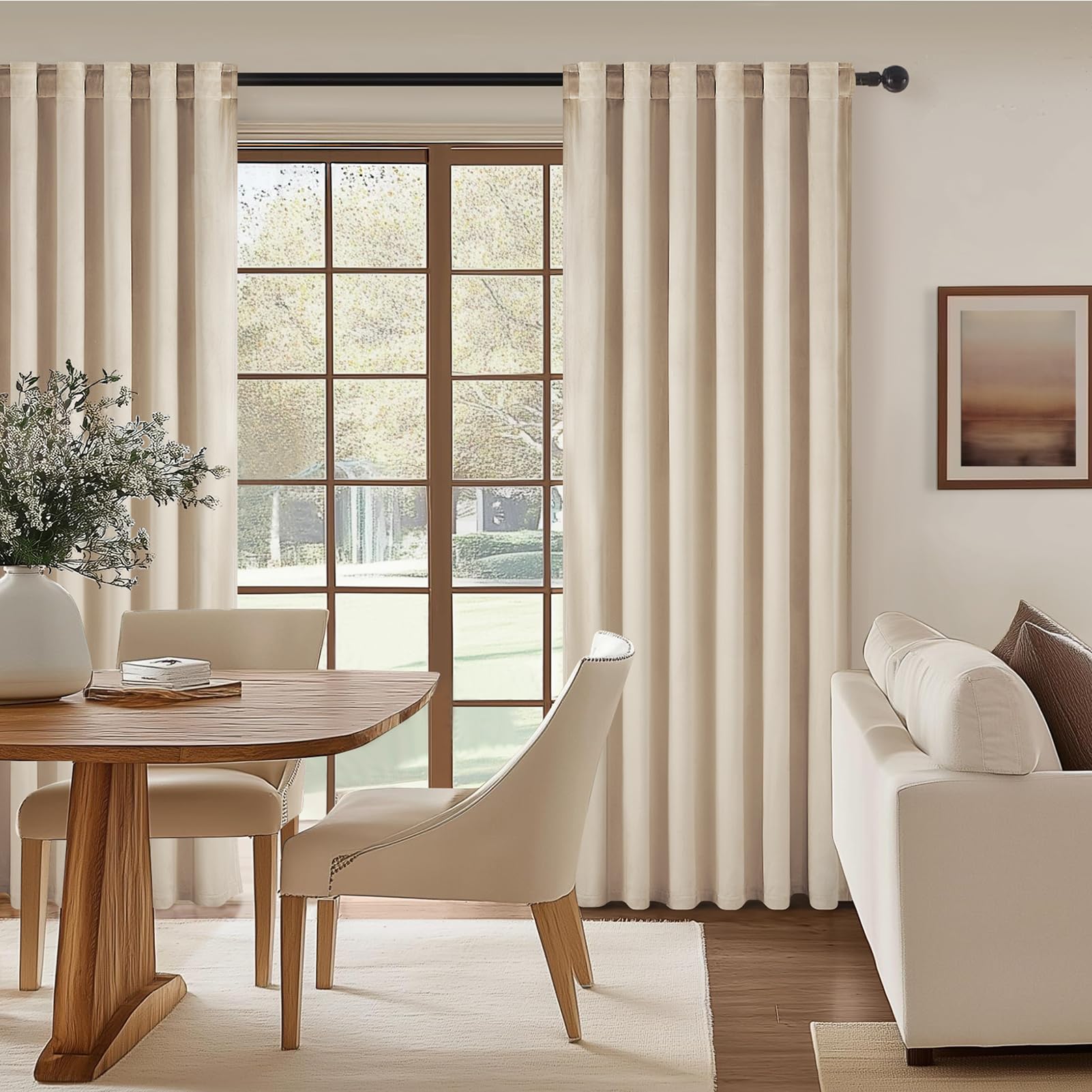 Topfinel Olive Green Velvet Curtains 84 Inches Long for Living Room,Blackout Thermal Insulated Curtains for Bedroom,Back Tab Modern Window Treatment for Living Room,52x84 Inch Length,Olive Green