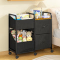 Baby Diaper Caddy Organizer Cart with Wheels, Rolling Cart with Dividers and Drawers, Mobile Utility Cart Bedside for Nursery, Bedroom, Baby Newborn Essentials Storage Cart, Black