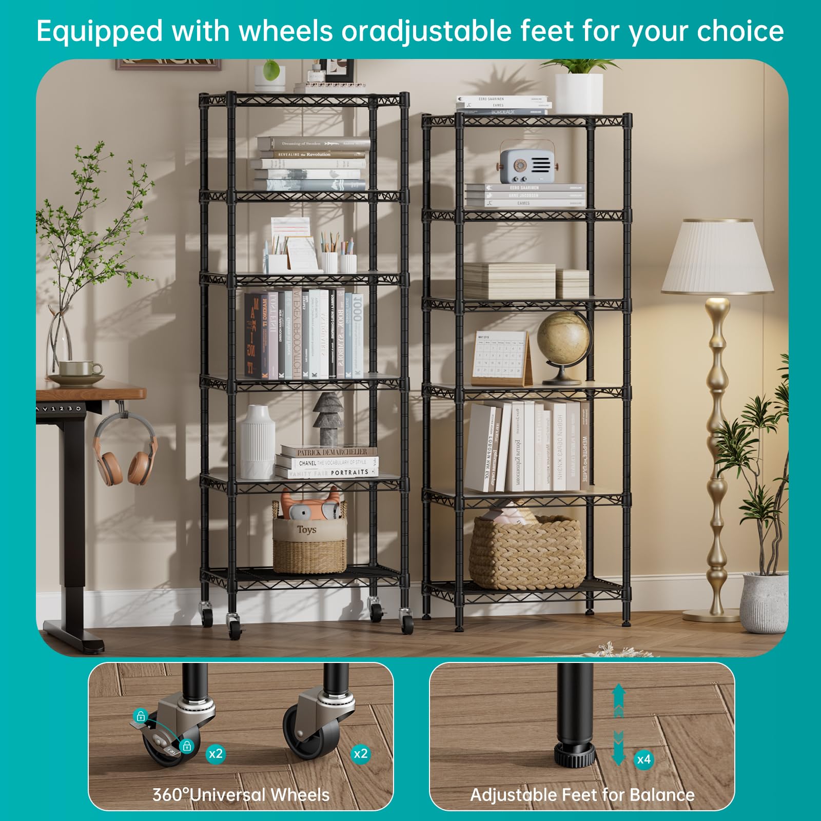 SINGAYE 3 Small Shelves Storage Shelf Wire Shelving Unit Metal Shelf Adjustable Organizers Storage Shelving with Wheels for Bathroom Laundry Room Kitchen Pantry11.5”D x 17.5”W x 30.5”H White