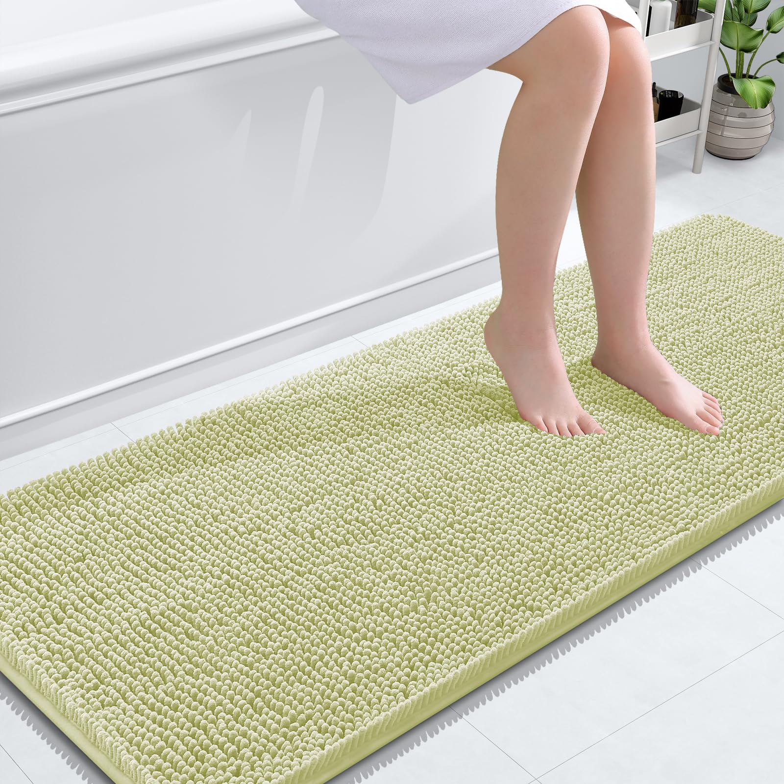 OLANLY Bathroom Rugs 30x20, Extra Soft Absorbent Chenille Bath Rugs, Rubber Backing Quick Dry, Machine Washable Bath Mats for Bathroom Floor, Tub and Shower, Home Decor Accessories, Grey