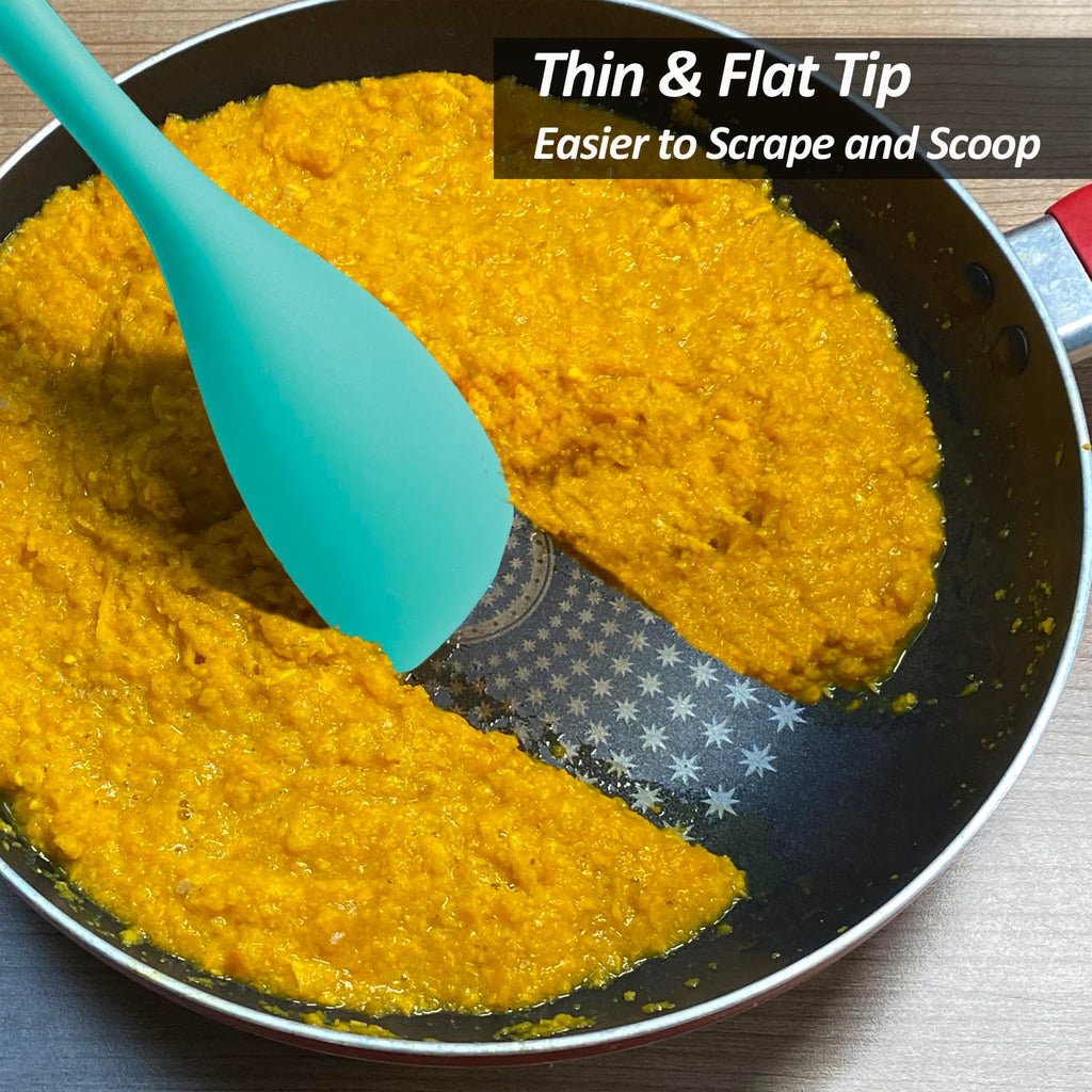 Upgrade Silicone Spatula Spoon Set,VOVOLY Heat Resistant Rubber Spoonula, Seamless Non-Stick Flexible Scrapers for Baking Mixing Tool,3 Pack,