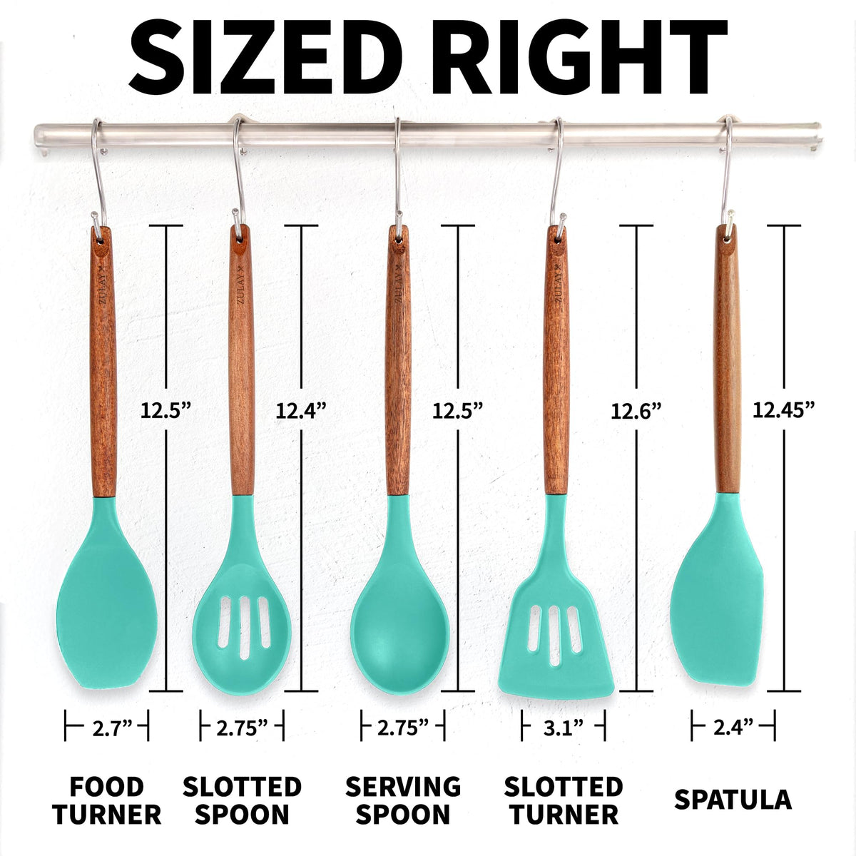 Zulay Kitchen 5 Piece Silicone Utensil Set