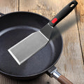 Professional Metal Spatula for Cast Iron Skillets and Flat Top Grills, Full Tang Silicone Handle,Thickened Stainless Steel Blade, Smash Burger Spatula Turner for Flipper, Cooking, BBQ, 5 x 2.75 Inch