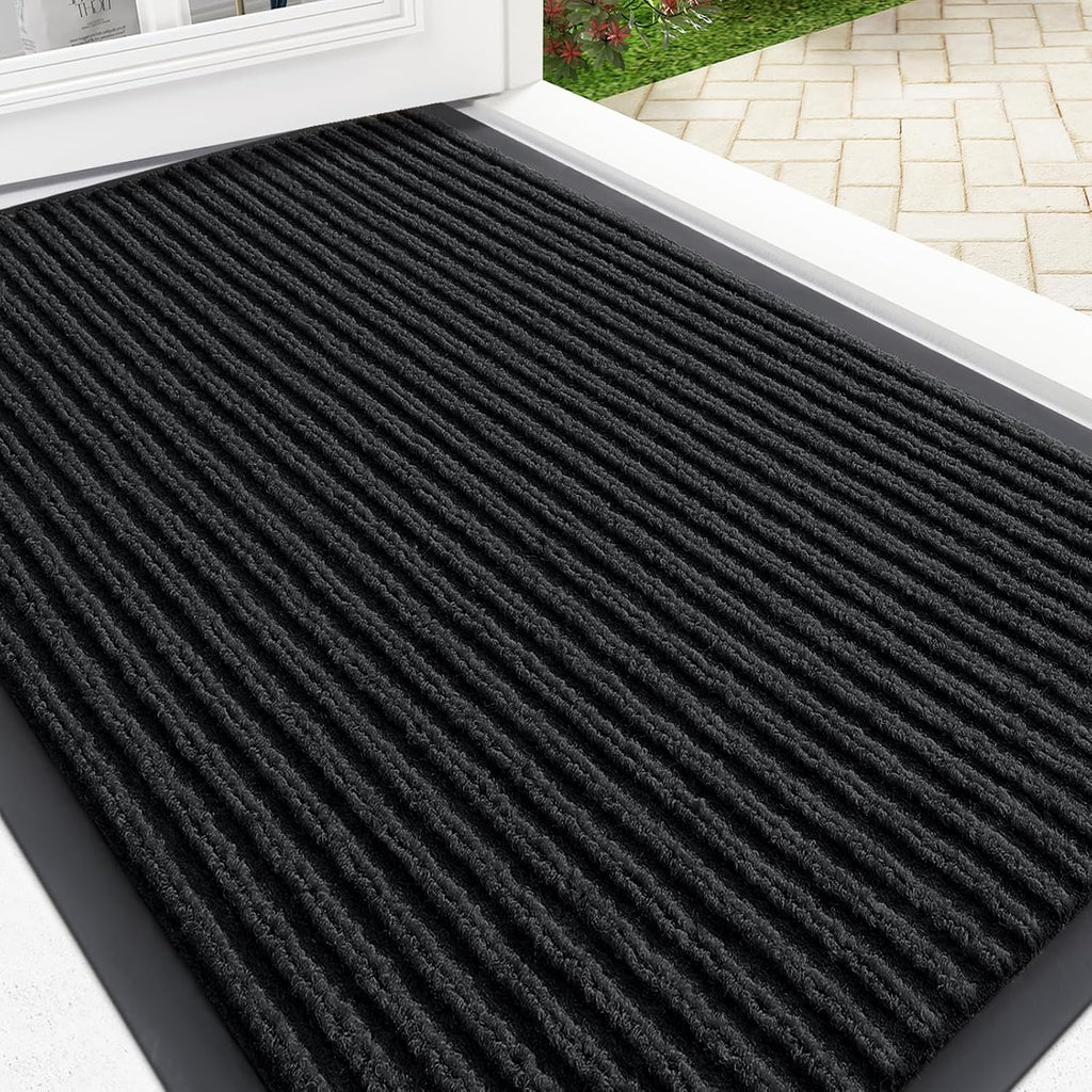 OLANLY Front Door Mat Indoor Outdoor Entrance, Waterproof Heavy Duty Doormat, Fade Resistant, Low Profile, Easy Clean Patio Porch Welcome Floor Mats for Entry, 29.5x17, Beige