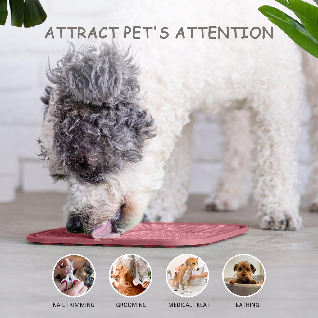 2 Pack Lick Mat for Dogs,Cats,Upgraded 8.5×8.5 inches Licking Mats with Suction Cups,Slow Feeder Licking Pad for Anxiety Relief and Boredom Reducer,Suitable for Dog Training Set 2
