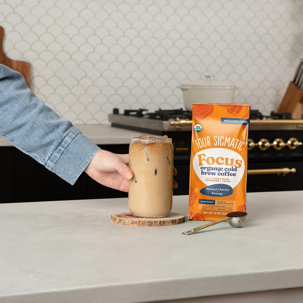 Four Sigmatic Gut Health Organic Ground Coffee | Medium Roast, Immune Boosting Probiotic Mushroom Coffee with Chaga & Turkey Tail for Gut Health & Immune Support | 12oz Bag