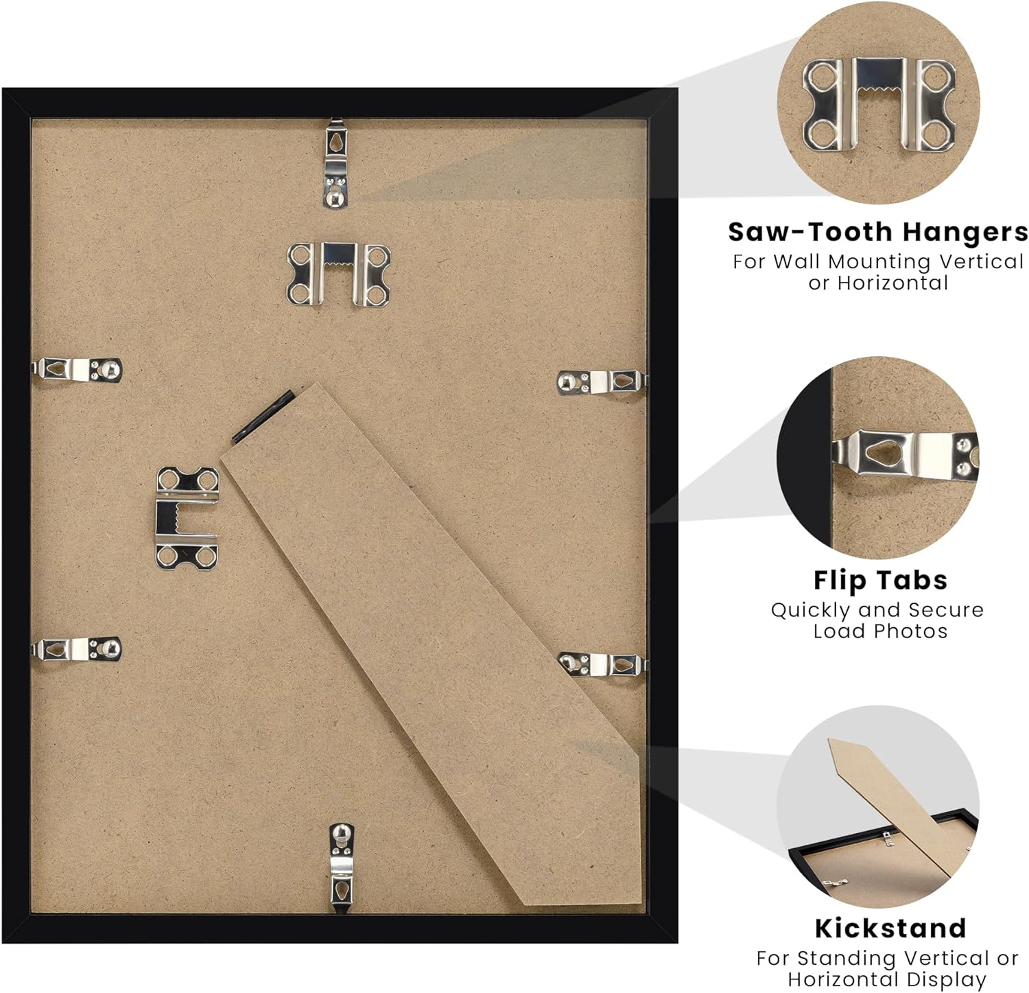 upsimples Certificate Frame with Clear Plexiglass, 8.5 by 11 Picture Diploma Document Degree Frames for Wall and Tabletop, Black, 1 Pack
