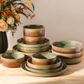 TheTerra Ceramic Dinnerware Sets for 4, 12 Pieces Porcelain Lightweight Speckled Plates and Bowls Sets, Scratch Resistant Dish Set, Oven & Microwave & Dishwasher Safe