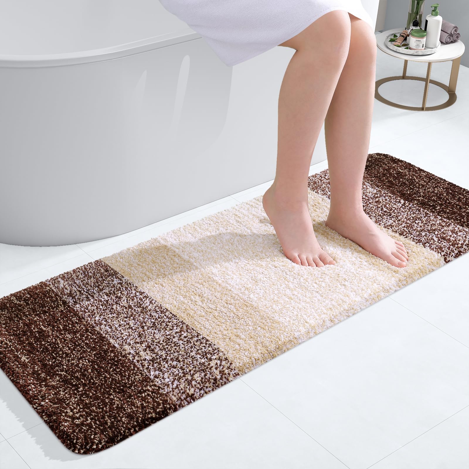 OLANLY Bathroom Rugs Mat 30x20, Extra Soft Absorbent Microfiber Bath Rugs, Rubber Backing, Quick Dry, Machine Washable Bath Mats for Bathroom Floor, Tub and Shower, Home Decor Accessories, Grey