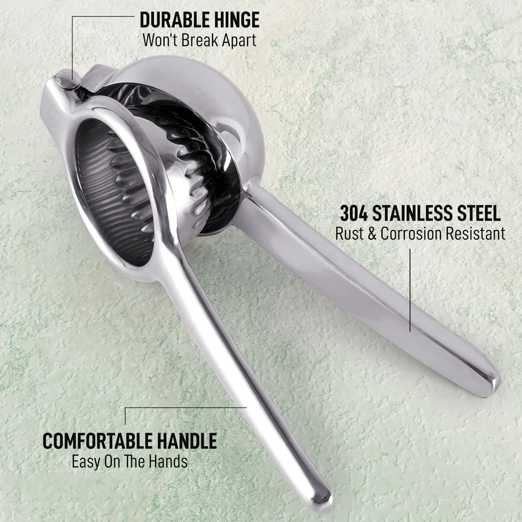 Lemon Squeezer Stainless Steel with Premium Quality Heavy Duty Solid Metal Squeezer Bowl - Large Manual Citrus Press Juicer and Lime Squeezer Stainless Steel - by Zulay Kitchen