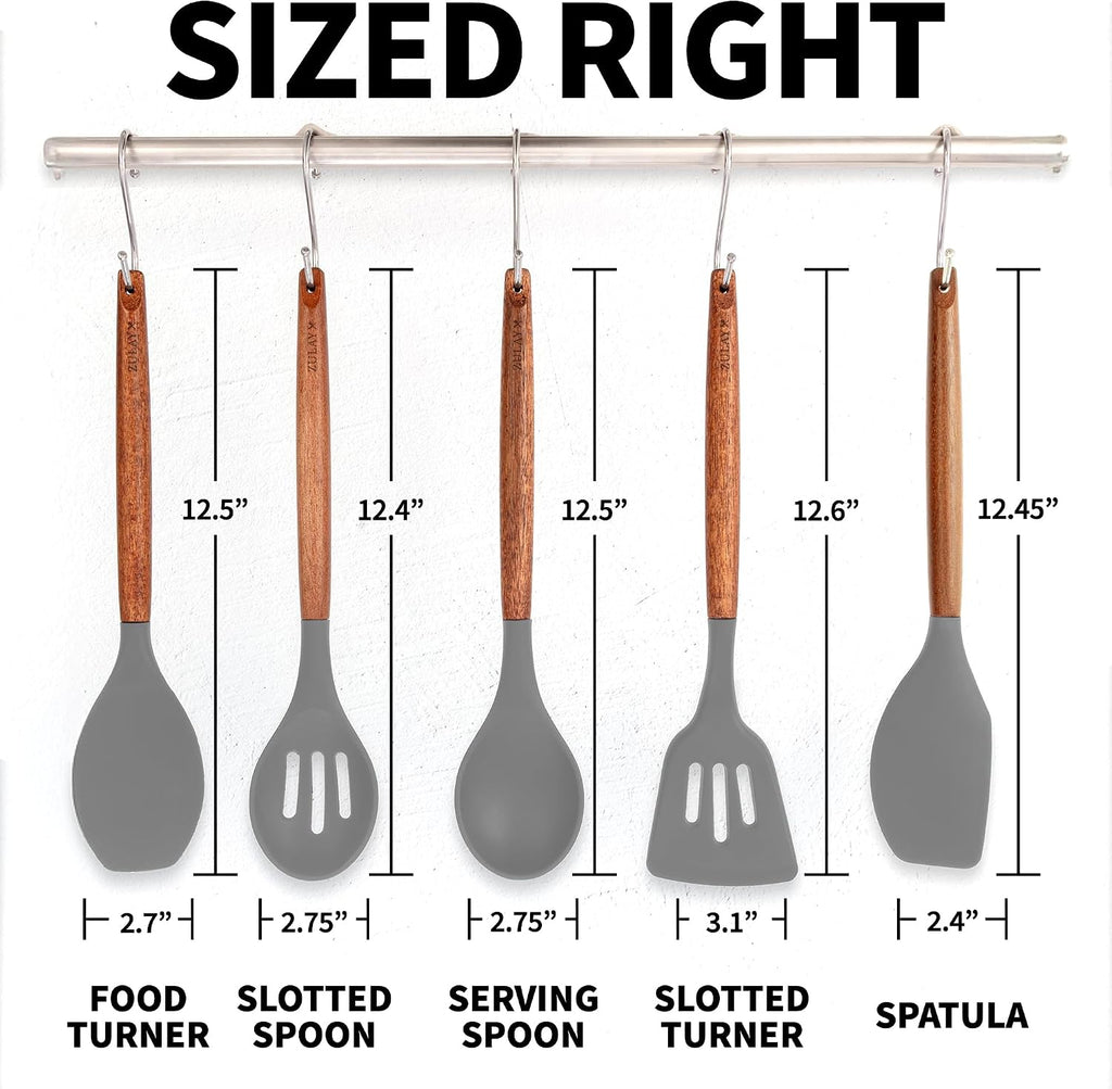 Zulay Kitchen 5 Piece Silicone Utensil Set