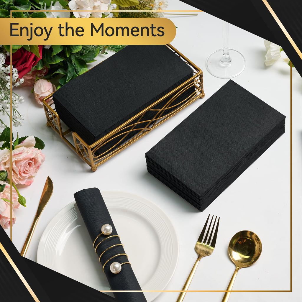 Vplus 1000 Pack Black Cocktail Napkins, Elegant Beverage Napkins, 3-Ply Disposable Paper Napkins 4.9x4.9 inch, Perfect for Restaurant, Bar, Party, Wedding, Dessert Napkins