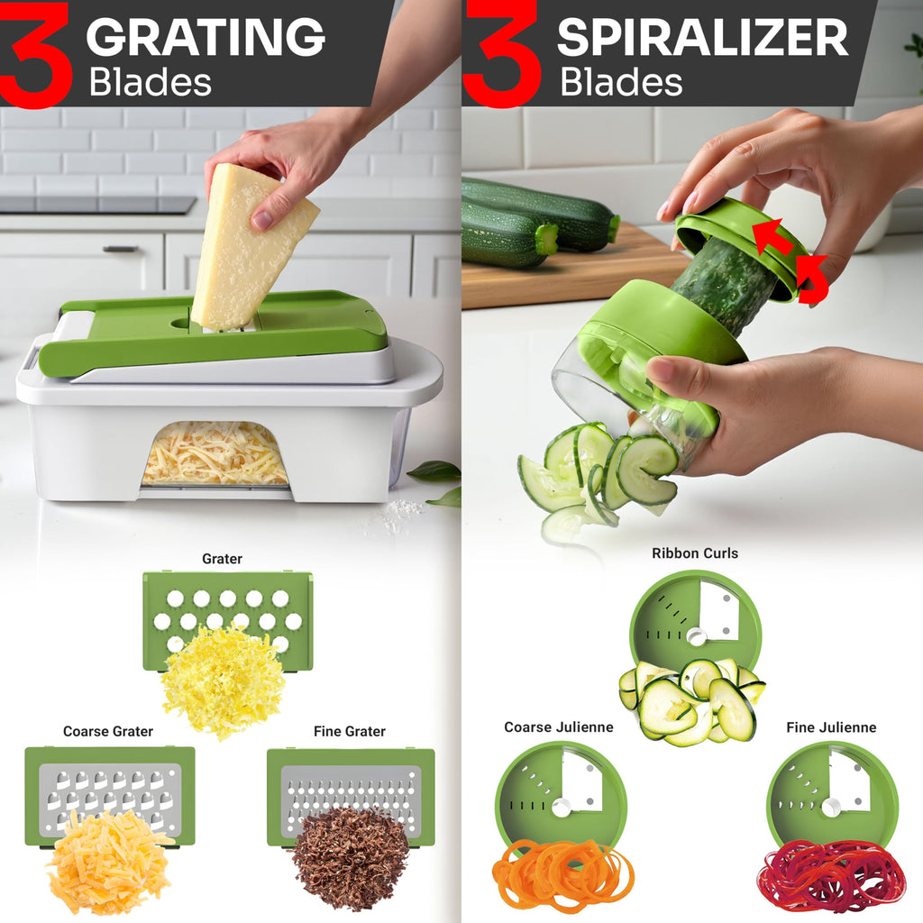 Mueller The Real Original Pro Chopper since 2013 Vegetable Chopper Mandoline Slicer, 8 Blade Food Veggie Chopper Onion Vegetable Cutter with Container, Kitchen Gadgets & Essentials, (10 in 1)