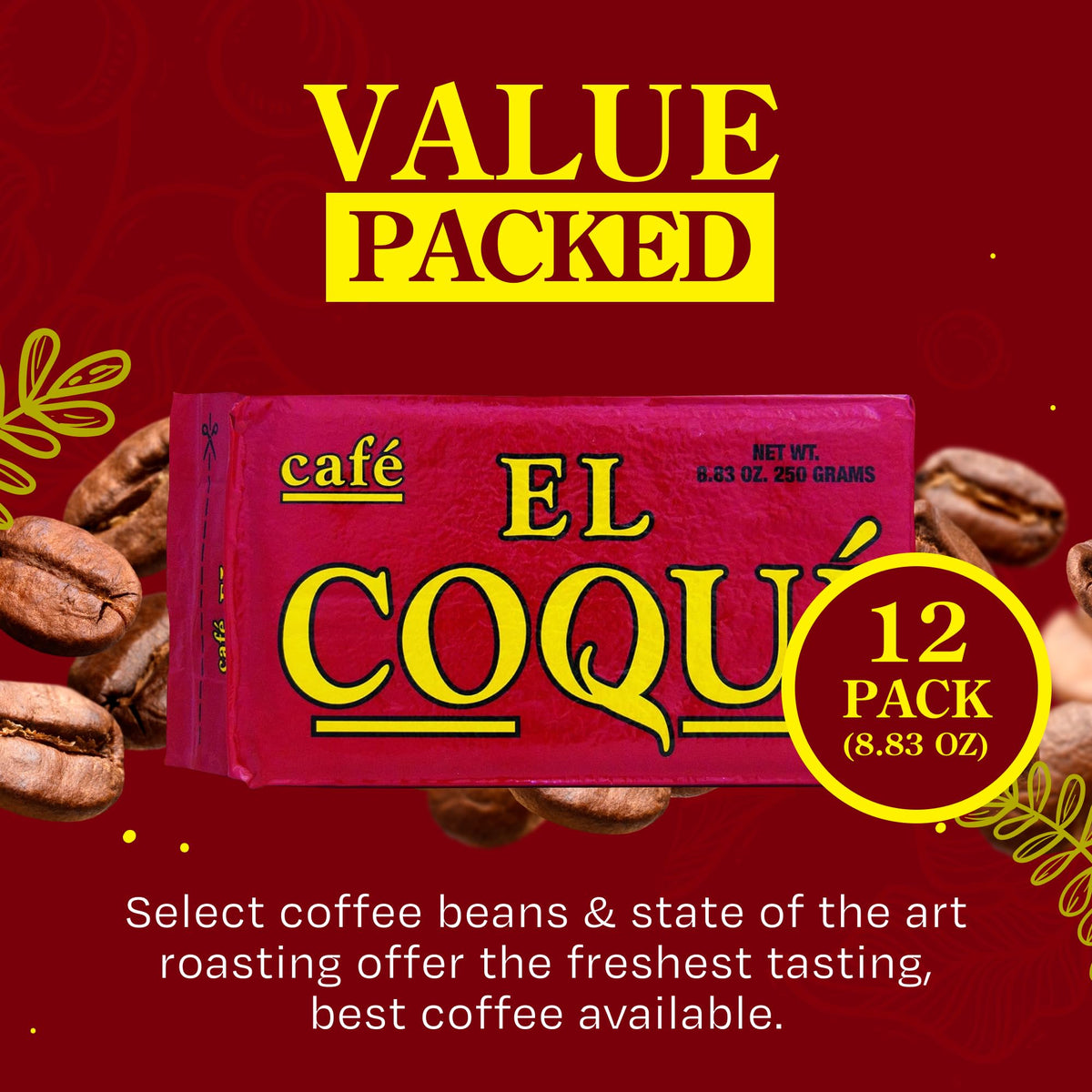 El Coquí Dark Roast Espresso Ground Coffee, Rich, Ground Coffee, Authentic Puerto Rican Style Coffee, Vacuum Sealed, Ground Espresso Beans, 6 oz (4 pack)