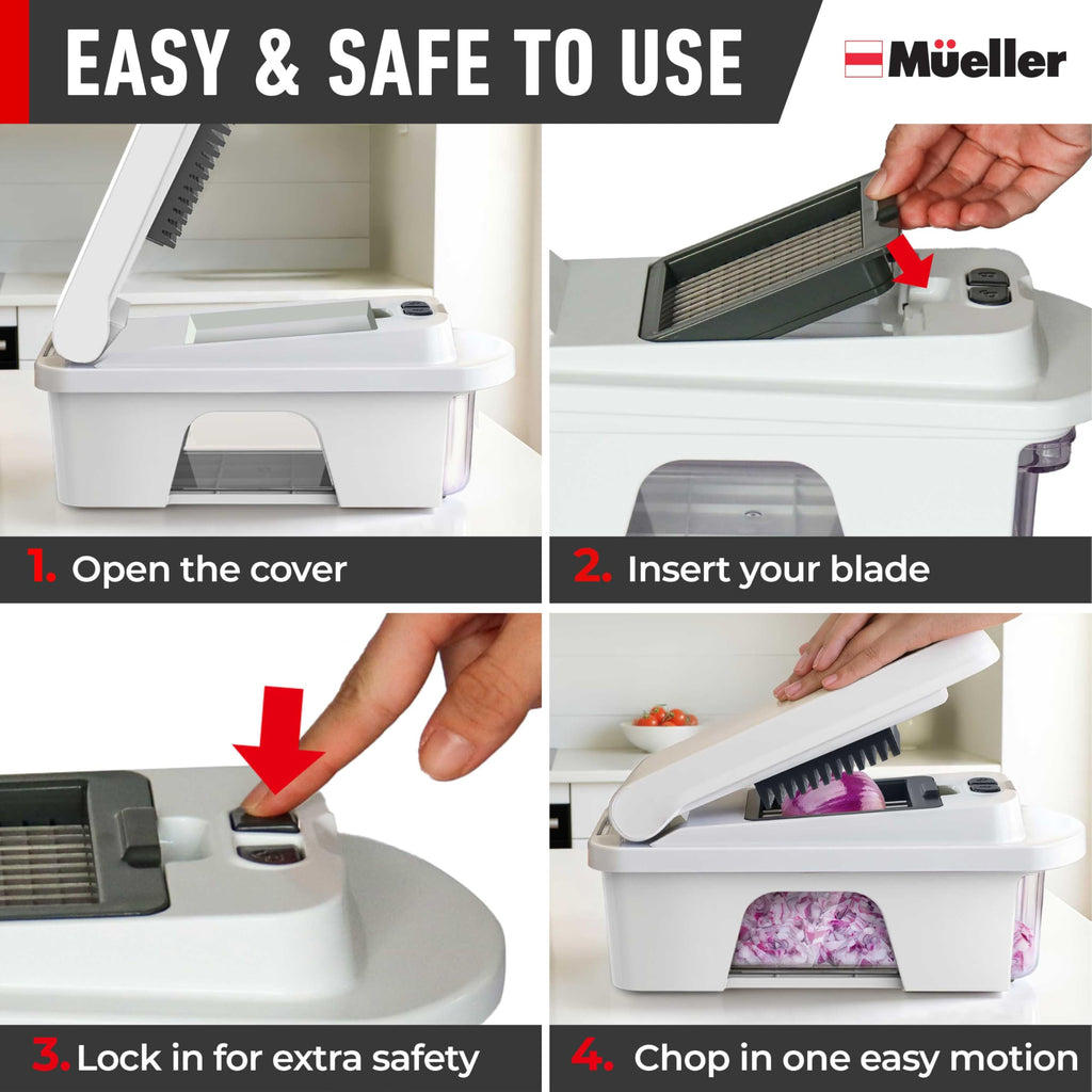 Mueller The Real Original Pro Chopper since 2013 Vegetable Chopper Mandoline Slicer, 8 Blade Food Veggie Chopper Onion Vegetable Cutter with Container, Kitchen Gadgets & Essentials, (10 in 1)