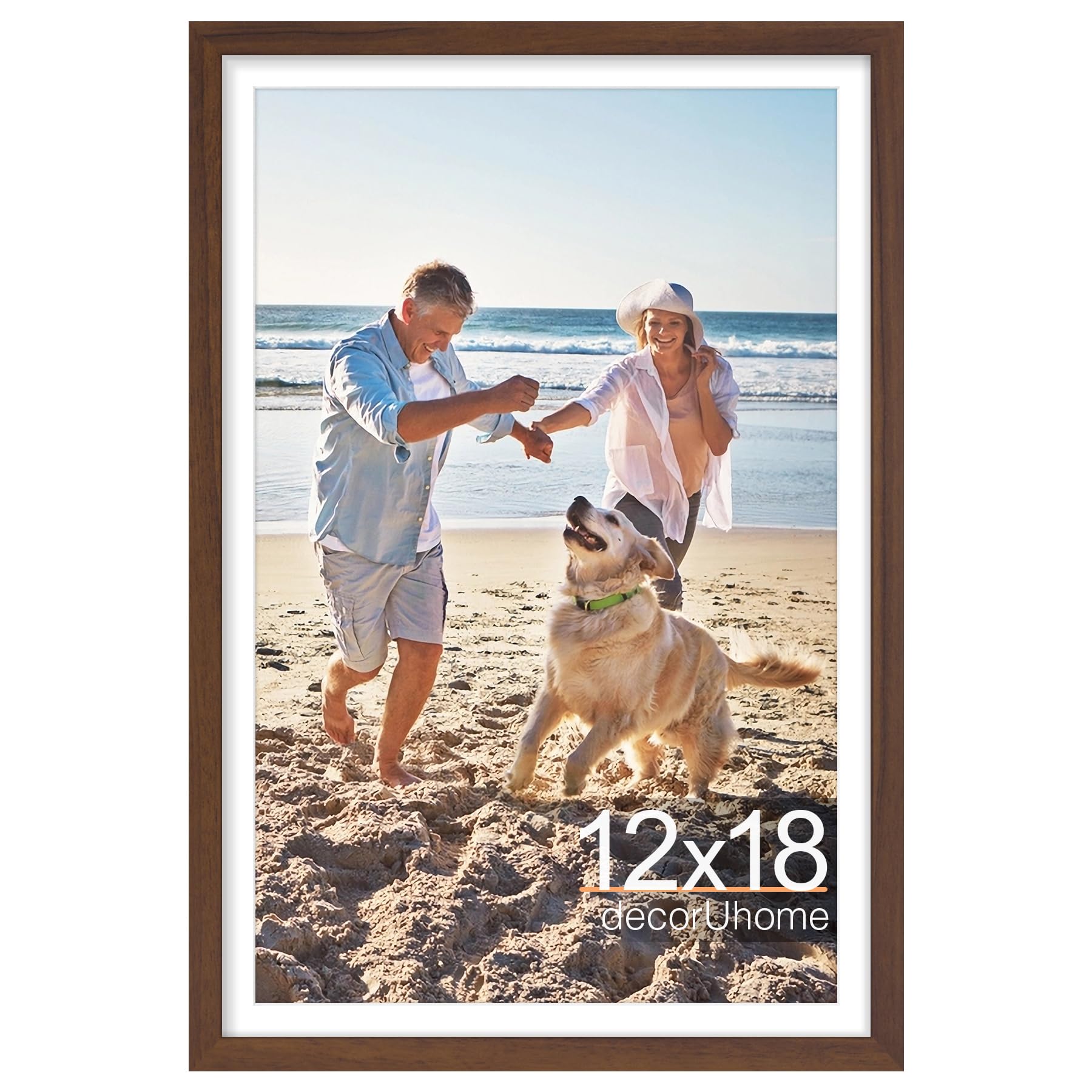 decorUhome 8x10 Picture Frame, Display Pictures 5x7 with Mat or 8x10 without Mat, Wall & Tabletop Display Photo Frame, Black, 1 Pack
