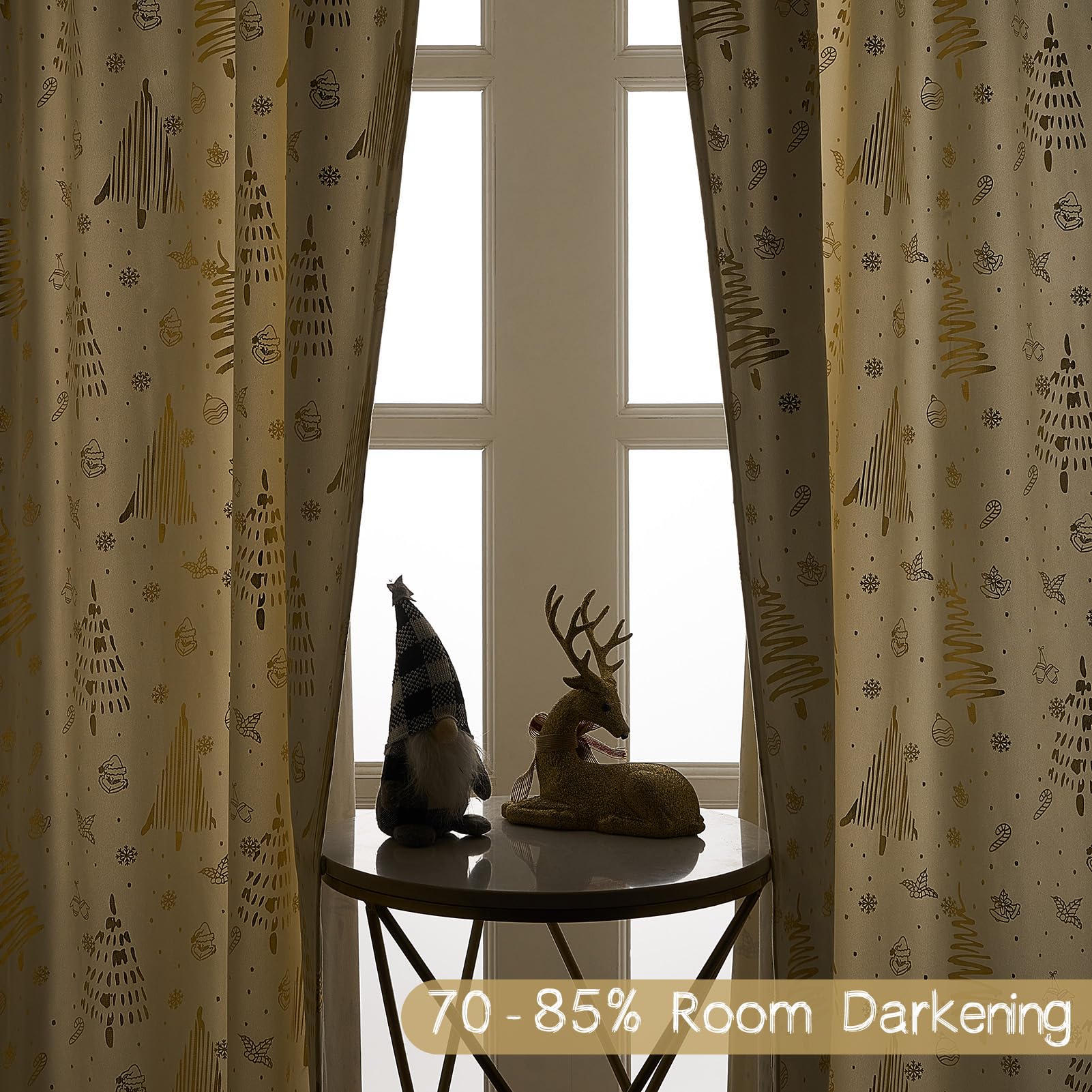 96 inches Long Red christmas curtains velvet for Living Room, Printed with Grinch & Tree Pattern Thermal Insulated Blackout Curtains drapes for winter 96 inch length 2 Panels Set cortinas navideas