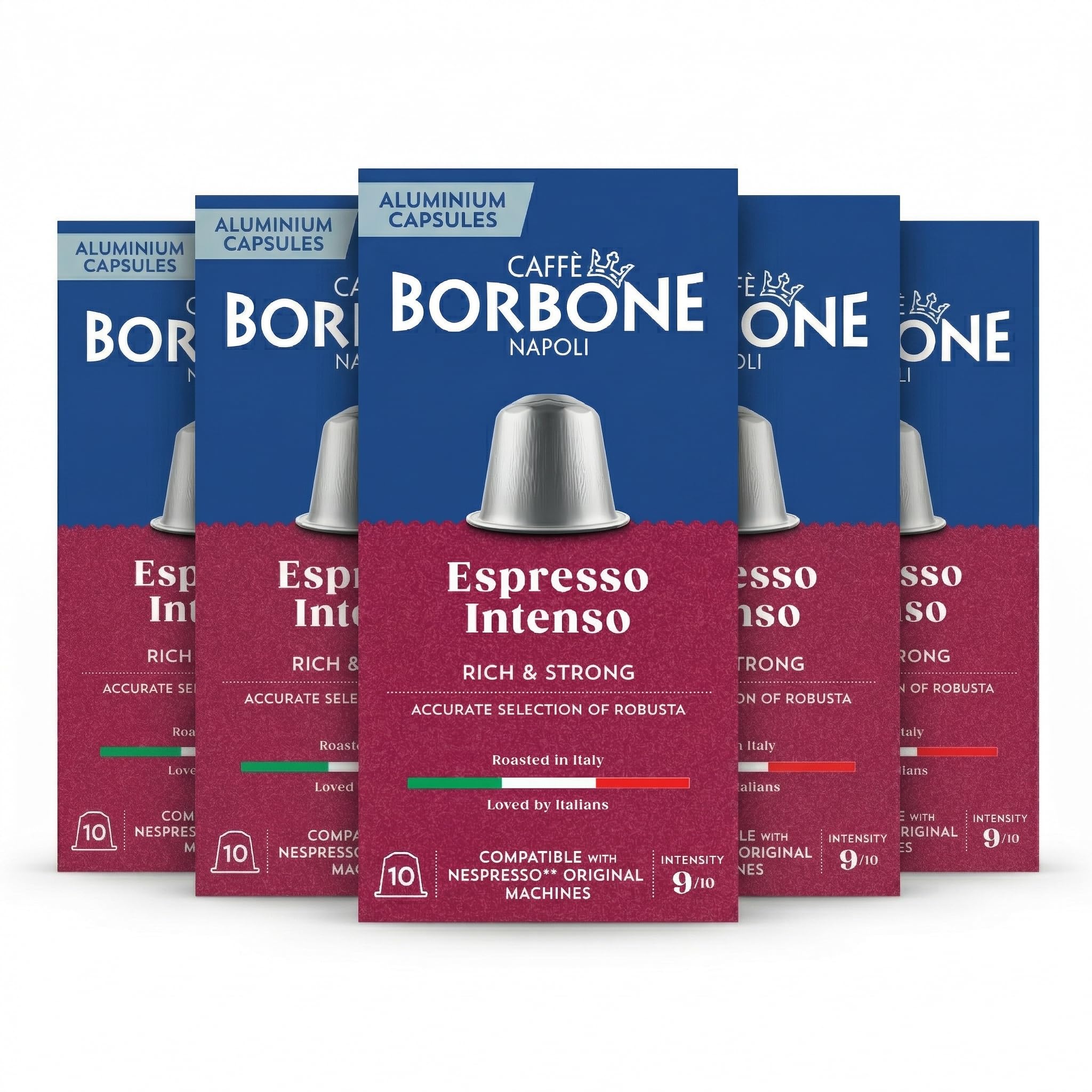 Caffè Borbone Espresso Intenso Aluminum Capsules Compatible with Nespresso Original Machines, Dark Roast, 100 Count