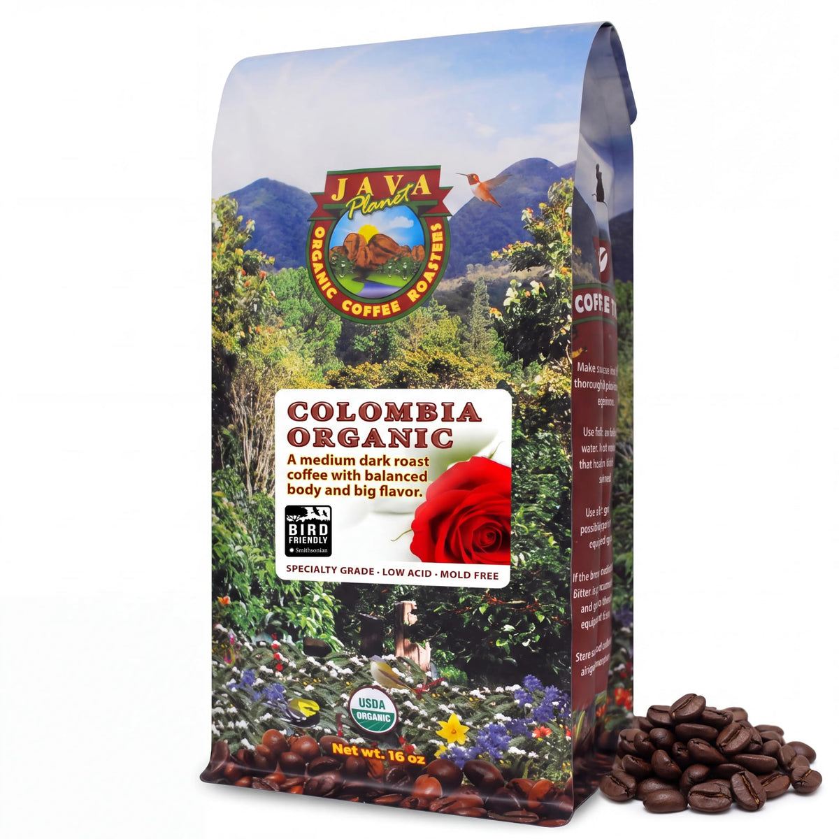 Java Planet Low Acid Organic Espresso Whole Bean Coffee 16oz