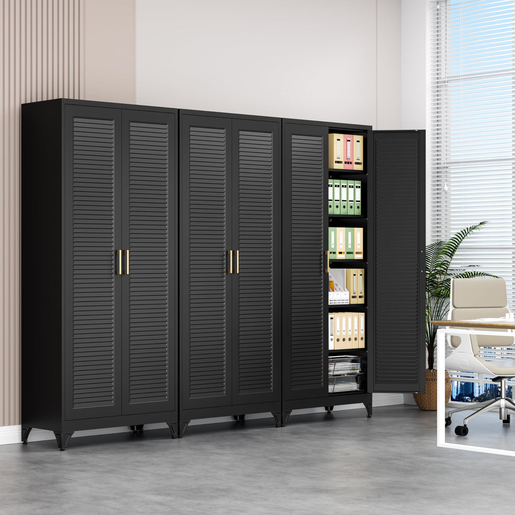 Polup White Kitchen Pantry Cabinet, 71 Inch Tall Metal Storage Cabinet with Doors and Shelves, Pantry Cabinets for Kitchen Storage, Freestanding Cupboard for Living, Dining Room, Assemble Required