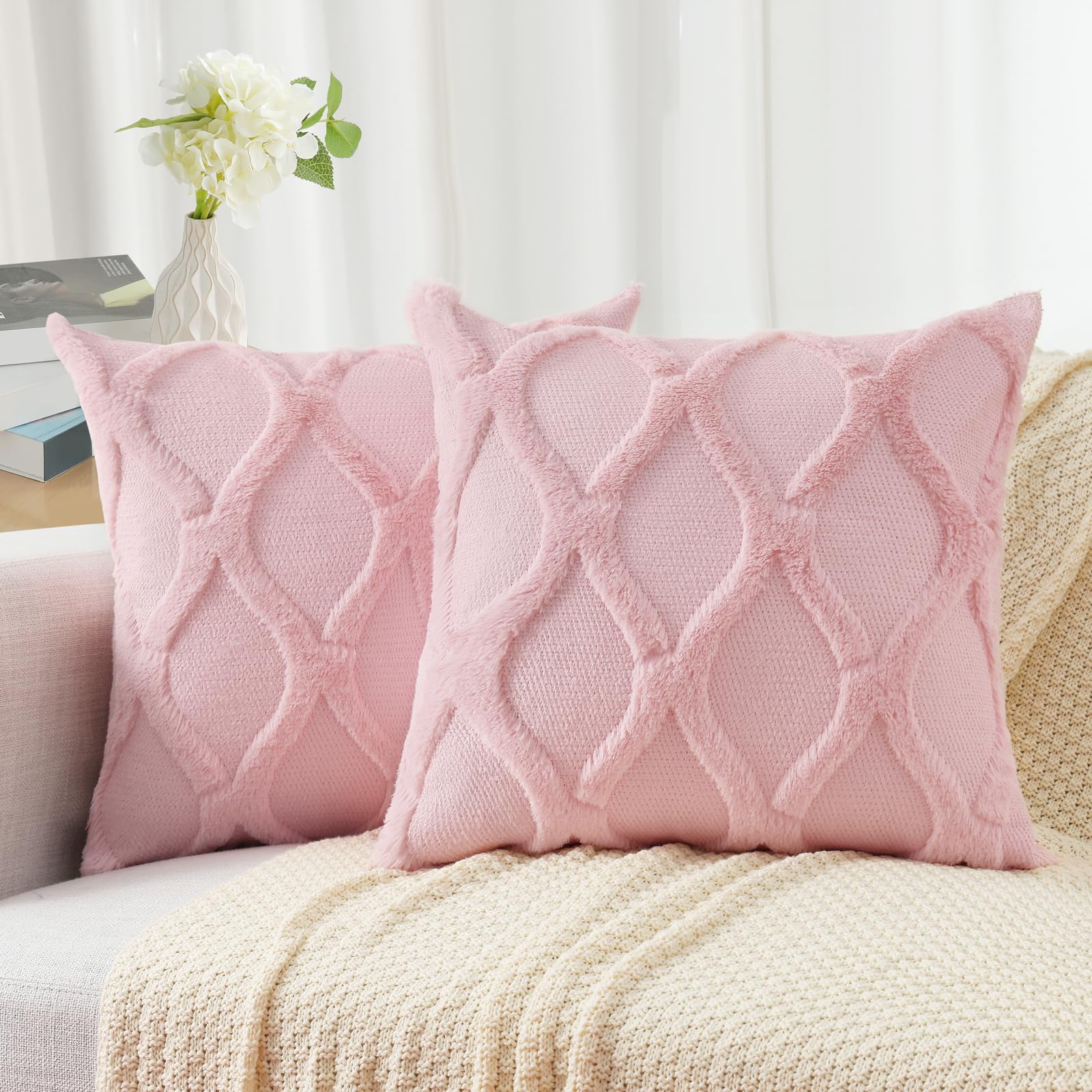 Faux Fur Throw Pillow Covers