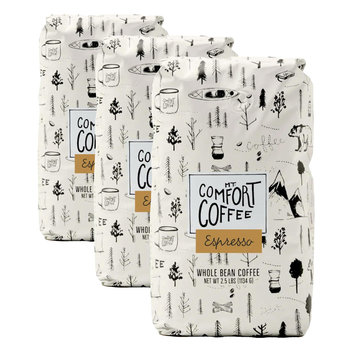 Mt. Comfort Coffee Organic Peru Medium Roast, 2.5 Pounds - Flavor Notes of Nutty, Chocolate, & Citrus - Sourced From Small, Peruvian Coffee Farms - Roasted Whole Beans