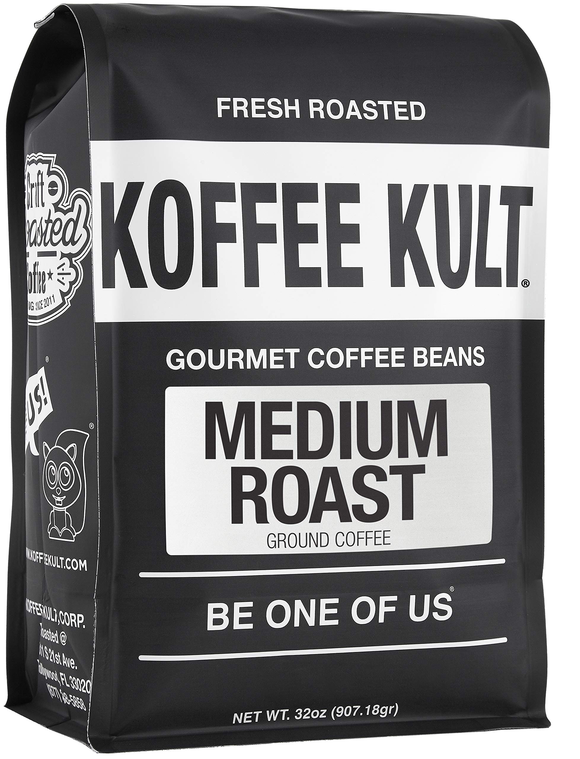 Koffee Kult Koffee Kult Medium Roast Smooth and Flavorful Ground Coffee - Perfect for a Relaxing Cup Anytime (Medium Roast, 32oz)