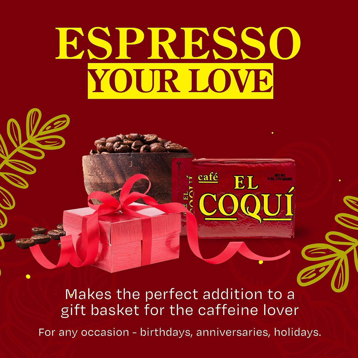 El Coquí Dark Roast Espresso Ground Coffee, Rich, Ground Coffee, Authentic Puerto Rican Style Coffee, Vacuum Sealed, Ground Espresso Beans, 6 oz (4 pack)