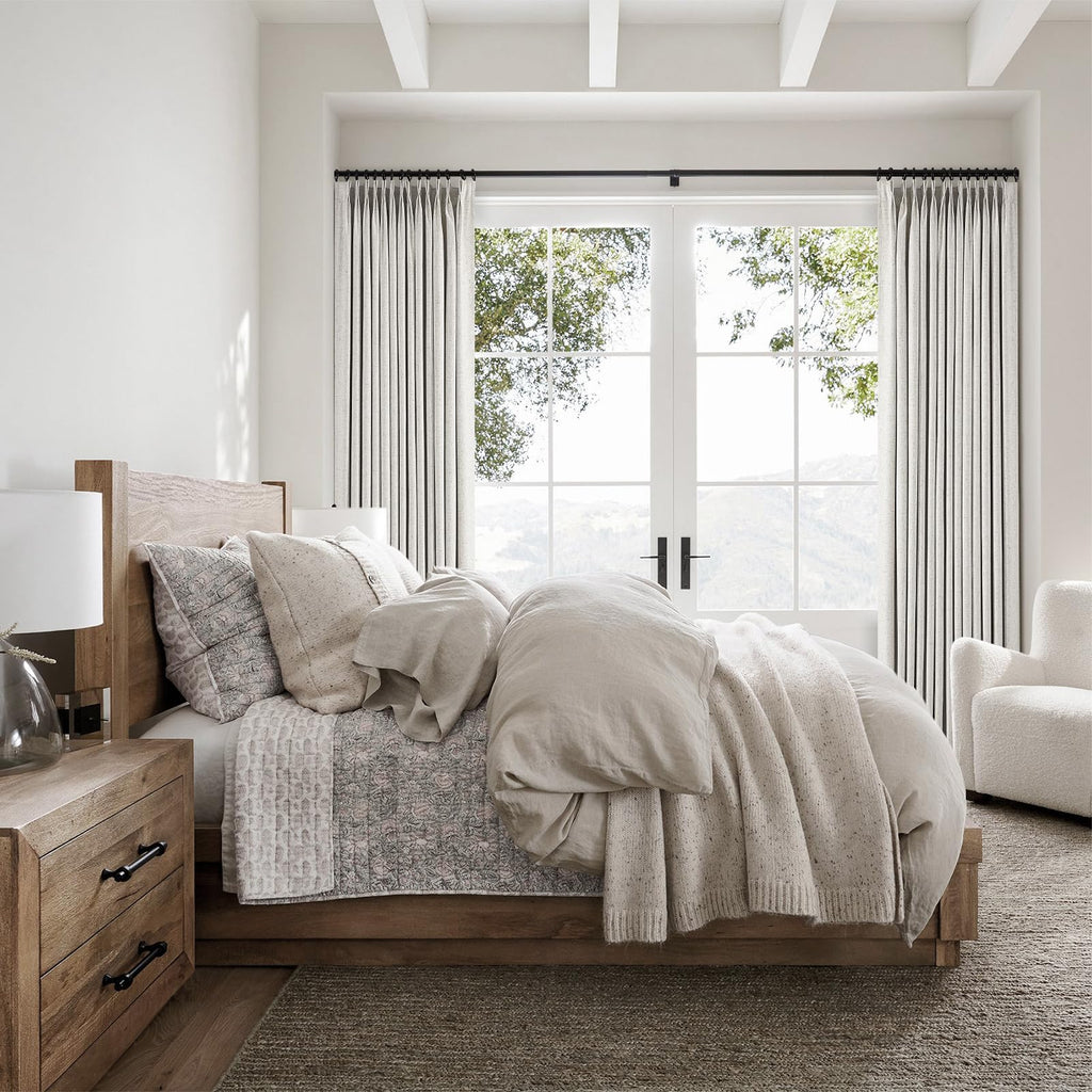 Topfinel Extral Wide Curtains, Pinch Pleated 100% Blackout Linen Drapery Panels with Hooks, Pinch Pleat Drapes for Patio Sliding Door Large Window Living Room Track, 72" Wx96 L 2 Panel
