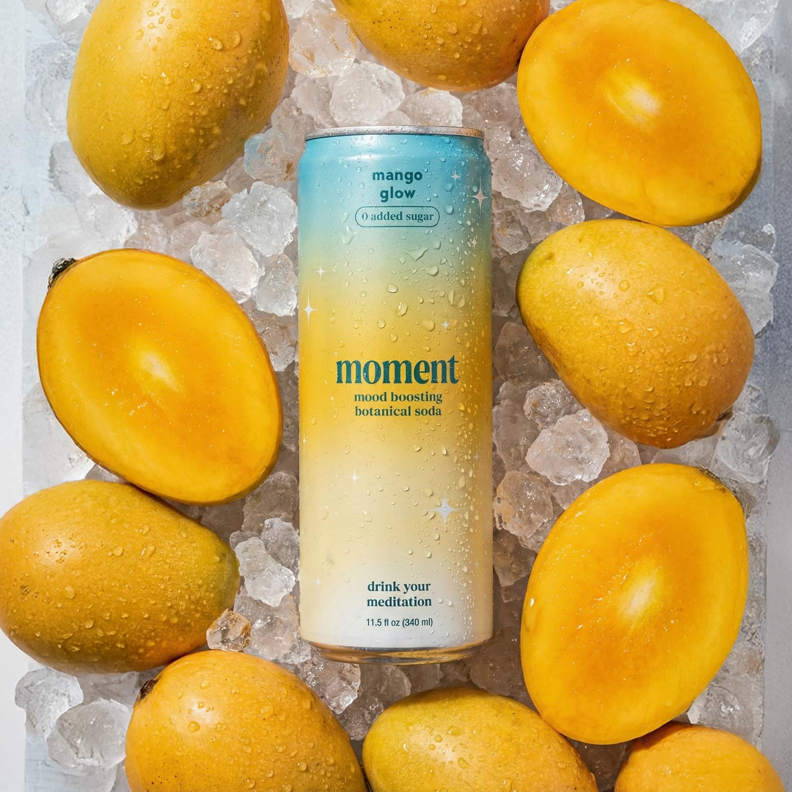 Moment Botanical Soda (Shark Tank) - Calm, Clarity & Relaxation with L-Theanine & Ashwagandha - Non Alcoholic Drinks for Adults - Sparkling Adaptogen Drink - 0 Sugar 0 Caffeine - 12 Pack 11.5 fl oz