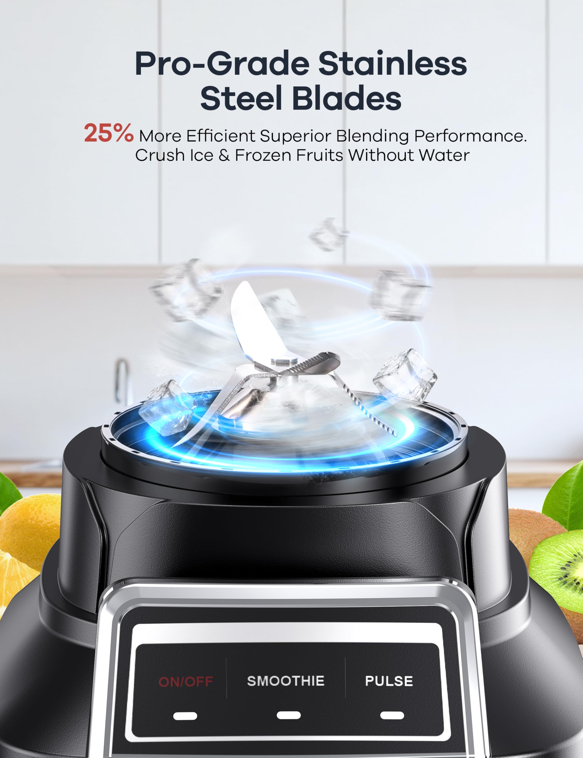 Ganiza Smoothie Blender, 1800W Peak Power Professional Countertop Blenders for Kitchen, 64oz Large Capacity Juice Pitcher with CentriFlow Ribs Patent, High-Speed Smoothie Maker for Ice & Frozen Fruit