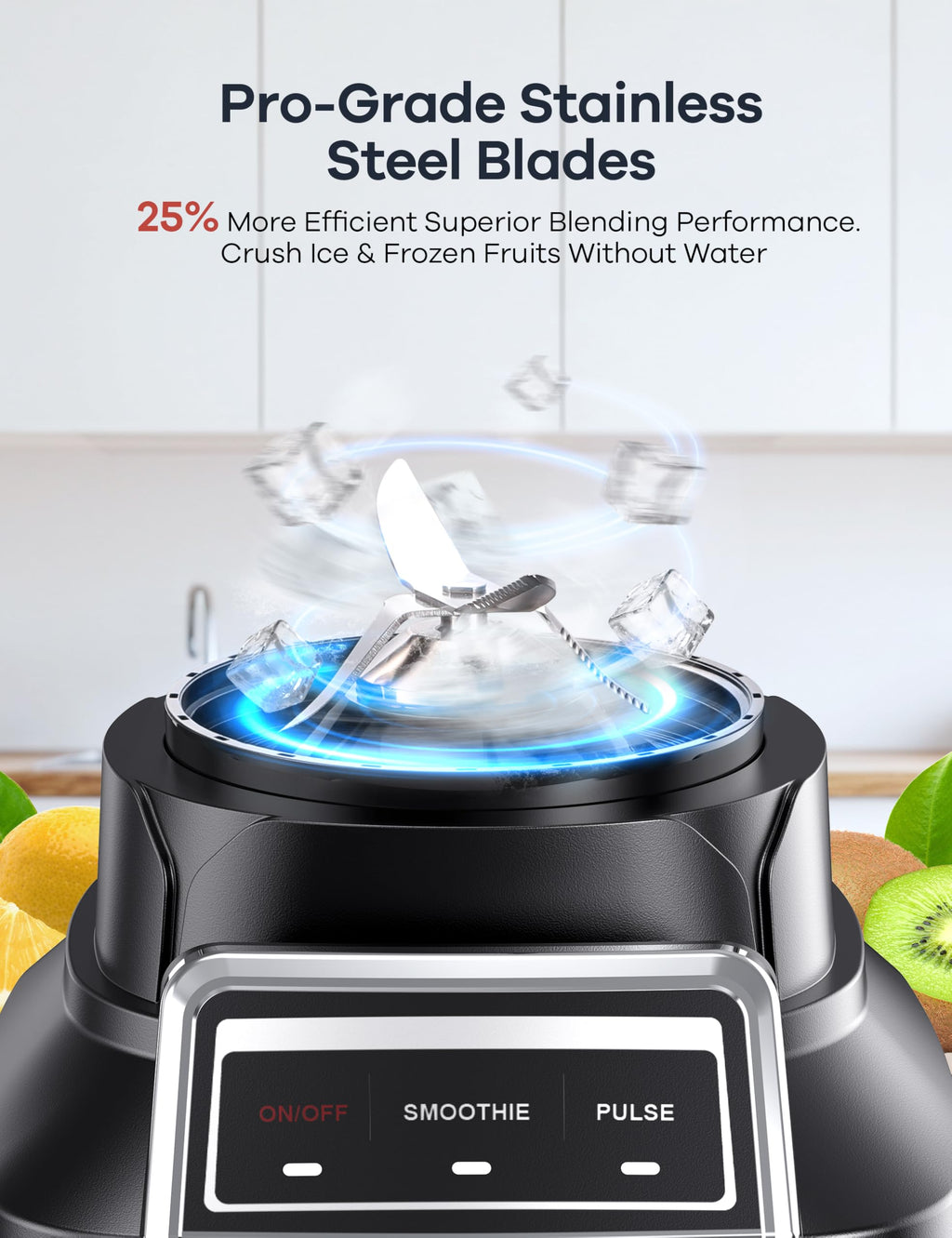 Ganiza Smoothie Blender, 1800W Peak Power Professional Countertop Blenders for Kitchen, 64oz Large Capacity Juice Pitcher with CentriFlow Ribs Patent, High-Speed Smoothie Maker for Ice & Frozen Fruit
