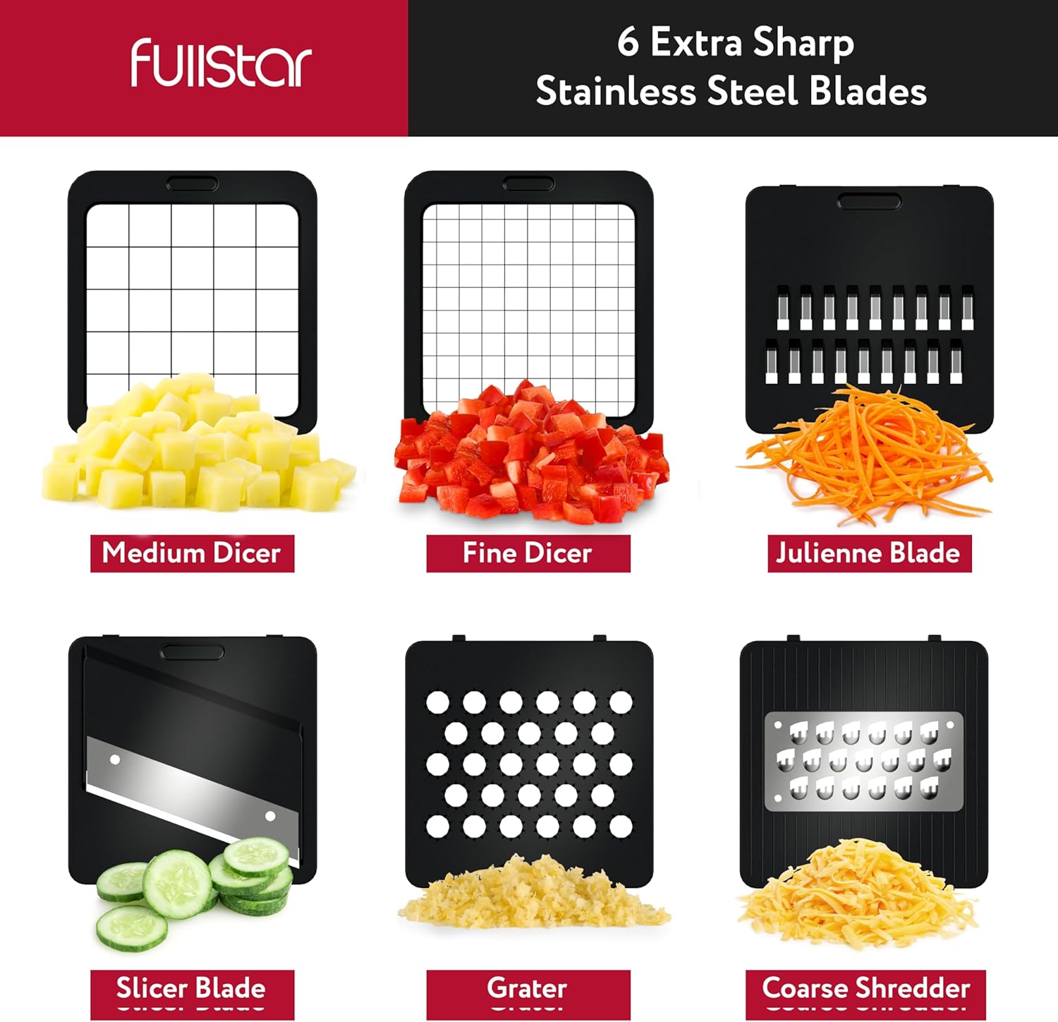 fullstar Bundle: Compact Chopper and 2 Silicone Lids