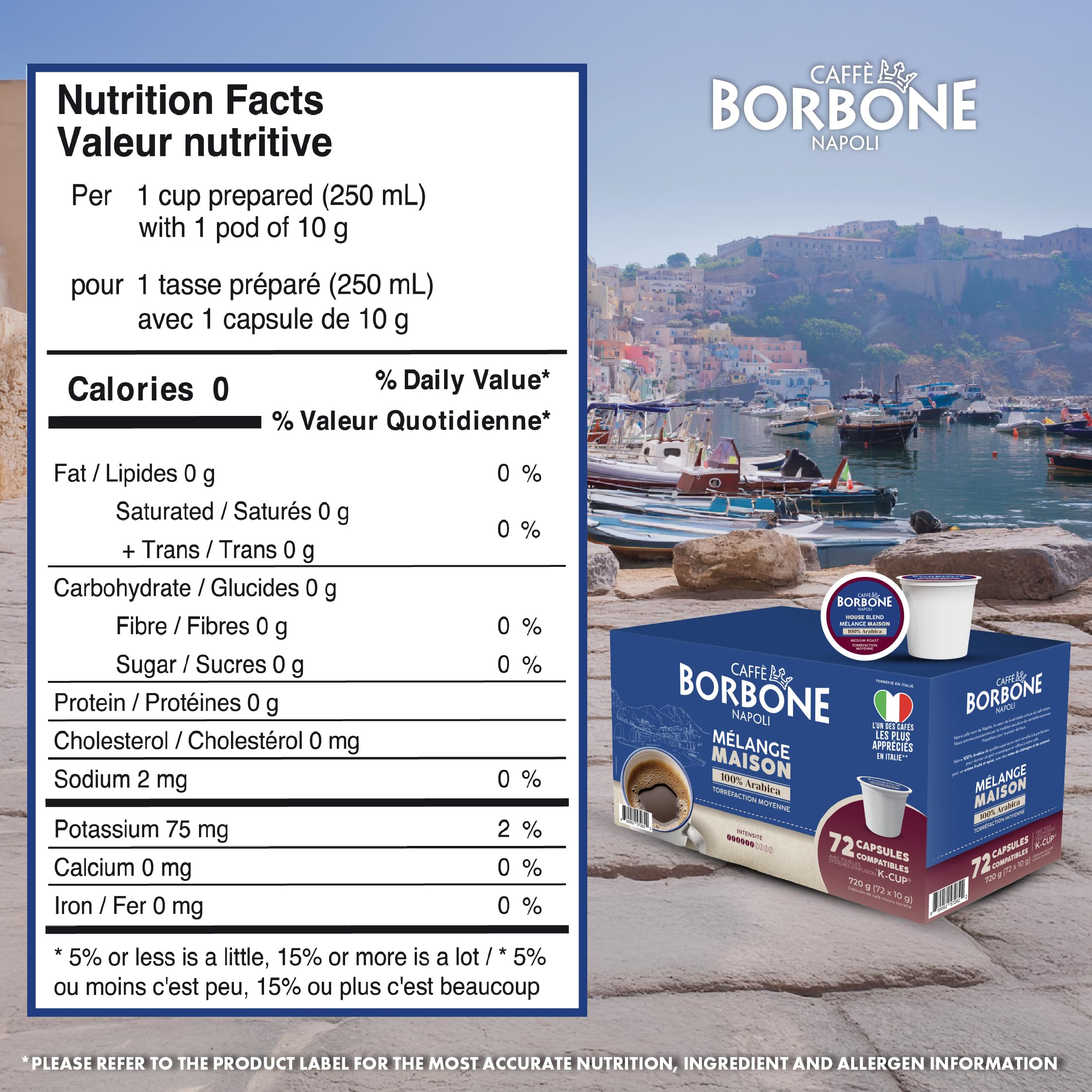 Caffè Borbone Italian Roast Coffee (60 Count) – Medium Dark Roast, Arabica & Robusta Blend, Roasted in Italy for a Bold, Smooth Taste – Single Serve Coffee Pods Compatible with K-Cup Brewers
